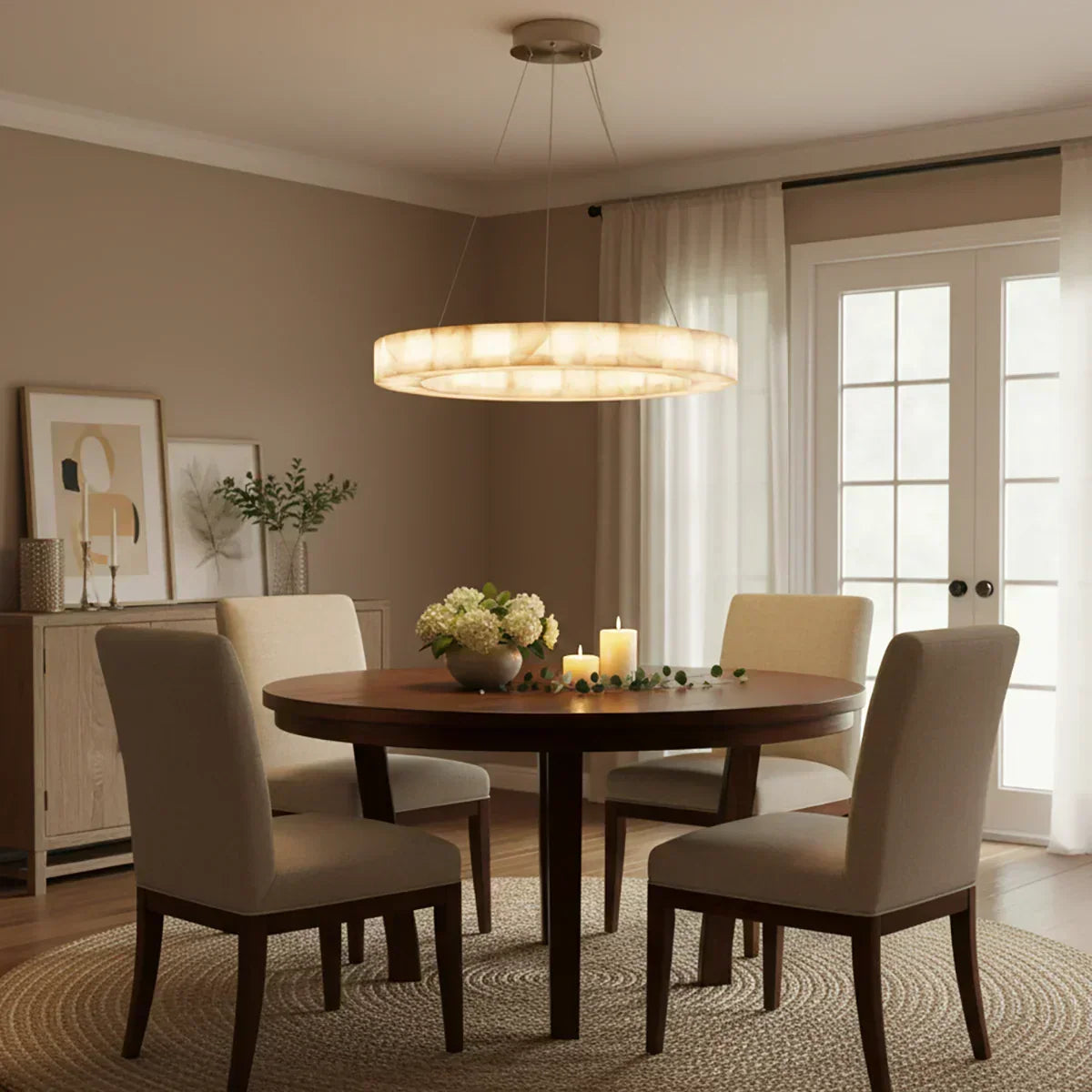 Alabaster Rivage Round Chandelier – Alabaster detail 12