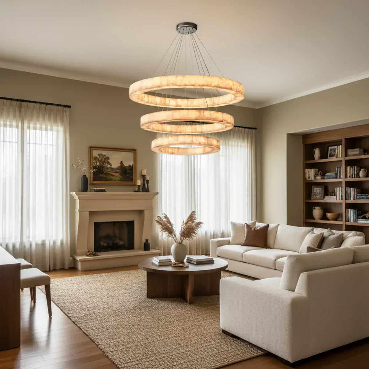 Alabaster Rivage Round Chandelier – Alabaster detail 4