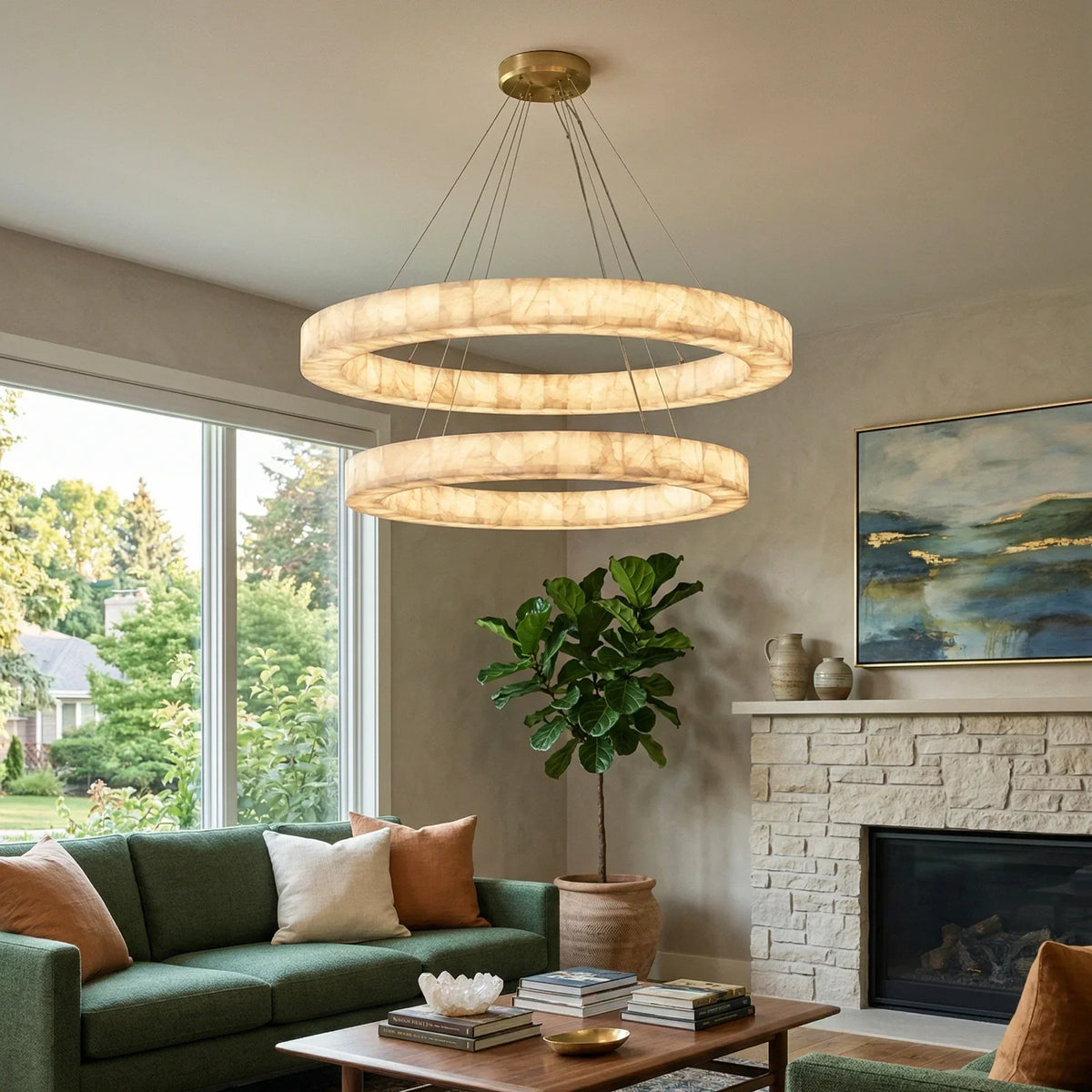 Alabaster Rivage Round Chandelier – Alabaster detail 2