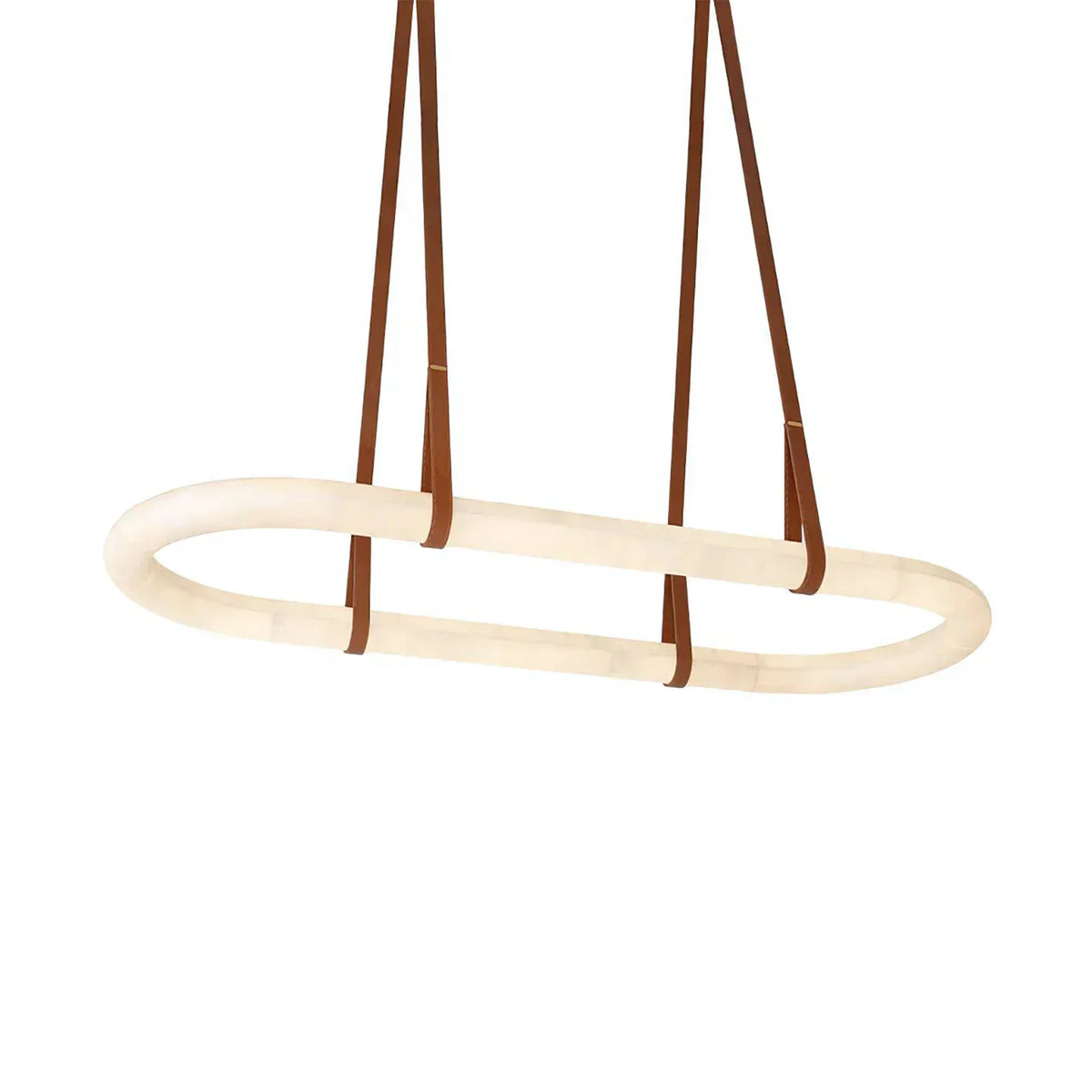 Alabaster Round Leather Chandelier – Alabaster detail 10