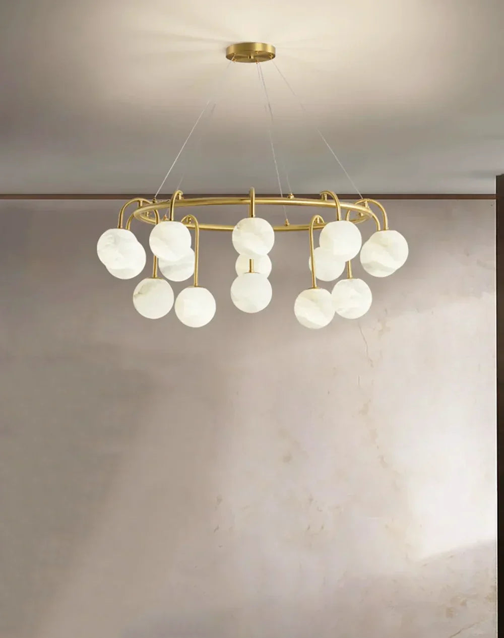 Alabaster Sphere Ring Chandelier – Alabaster detail 16