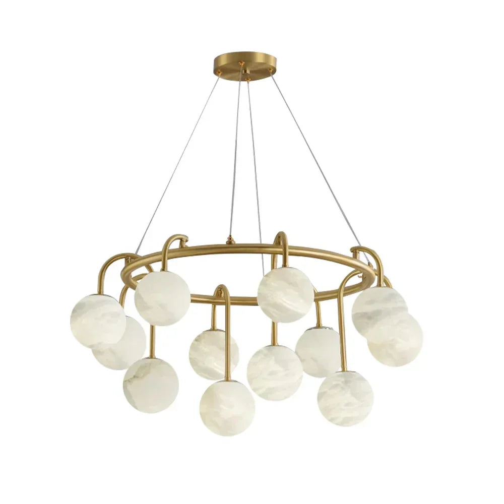 Alabaster Sphere Ring Chandelier – Alabaster detail 24
