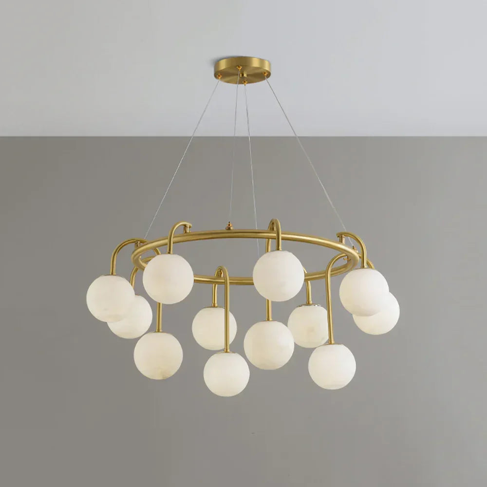 Alabaster Sphere Ring Chandelier – Alabaster detail 19