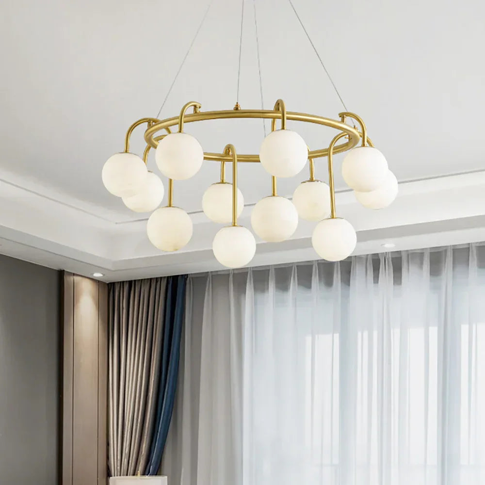 Alabaster Sphere Ring Chandelier – Alabaster detail 4
