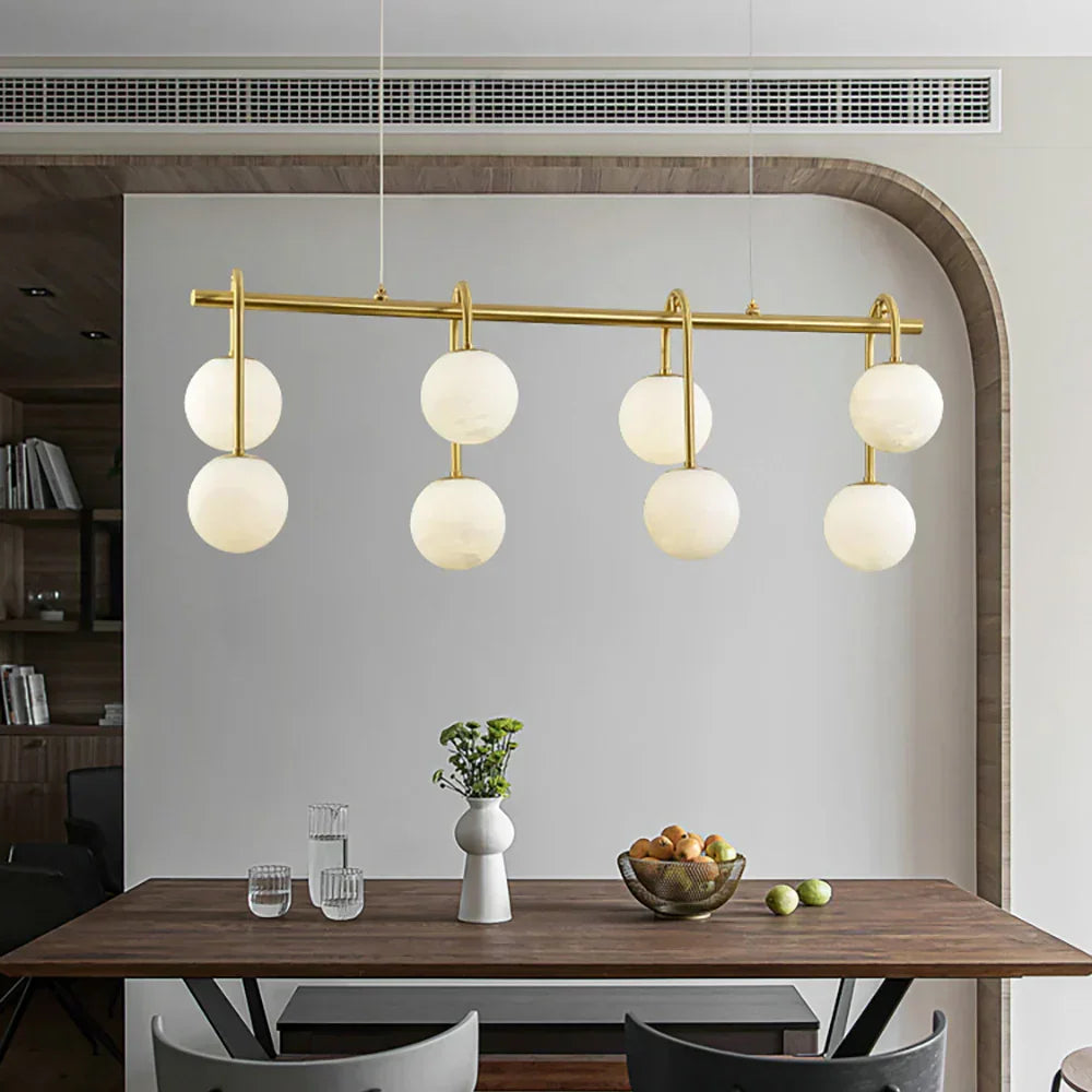 Alabaster Sphere Ring Chandelier – Alabaster detail 6