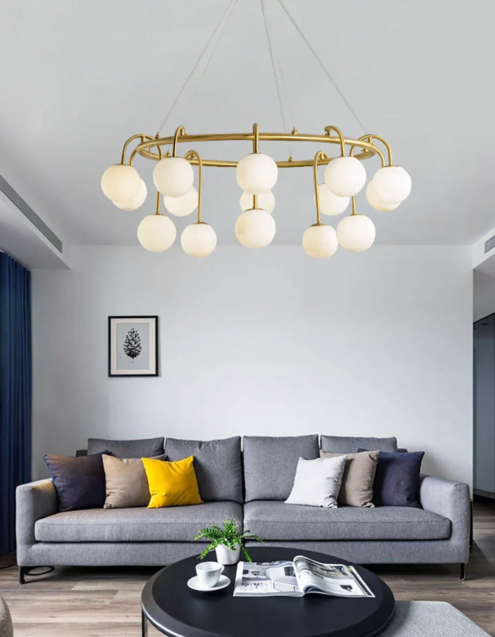 Alabaster Sphere Ring Chandelier – Alabaster detail 11