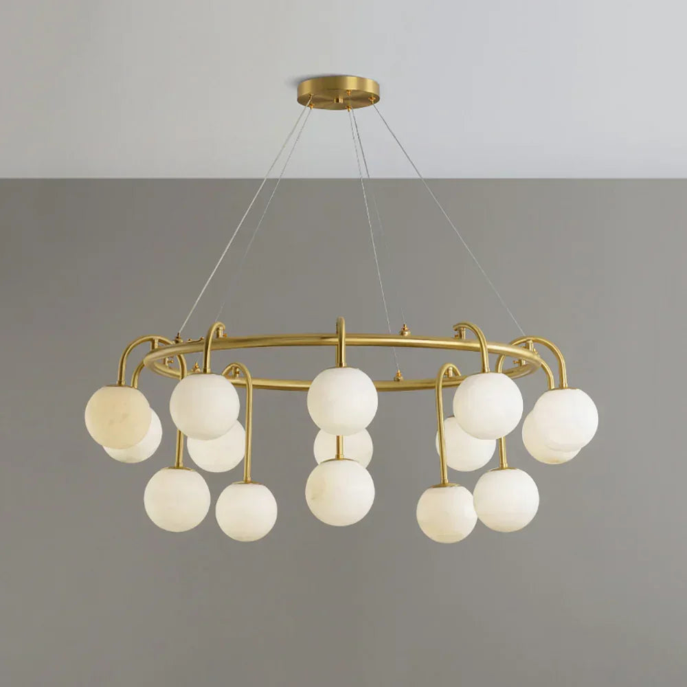 Alabaster Sphere Ring Chandelier – Alabaster detail 20