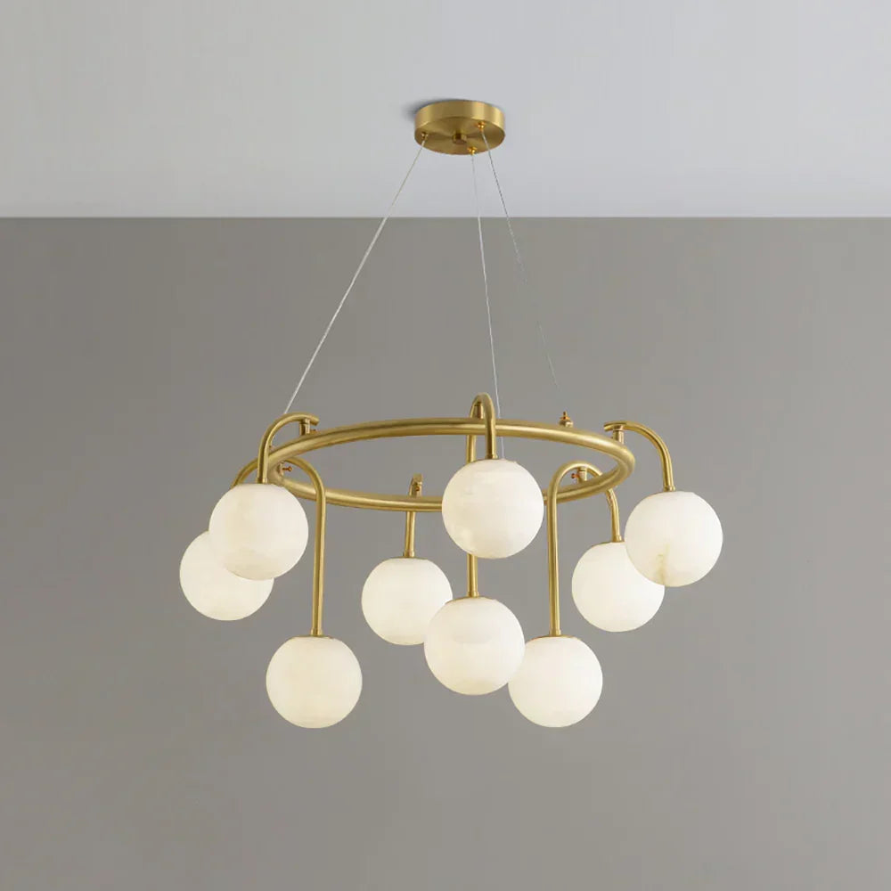 Alabaster Sphere Ring Chandelier – Alabaster detail 17