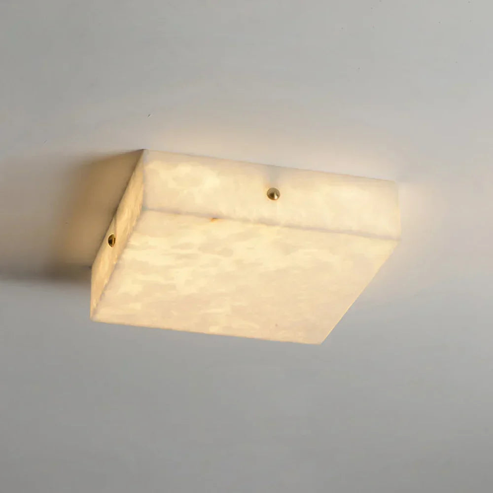 Alabaster Square Flushmount Ceiling Light – Alabaster detail 15