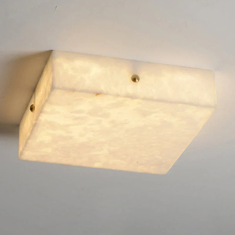 Alabaster Square Flushmount Ceiling Light – Alabaster detail 17
