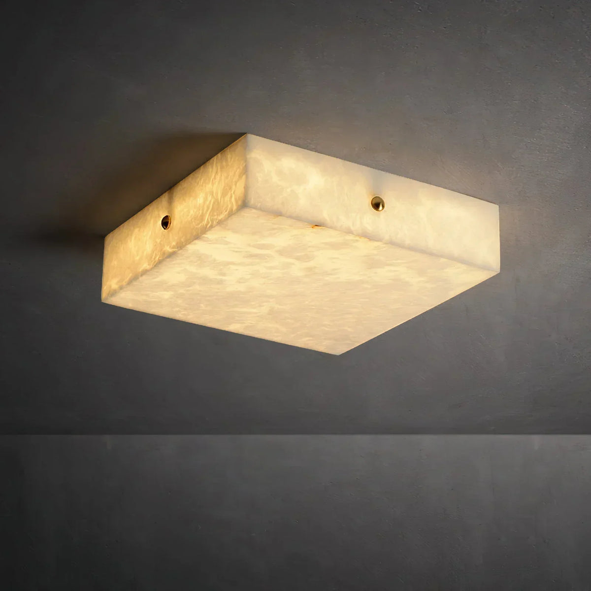 Alabaster Square Flushmount Ceiling Light – Alabaster detail 12