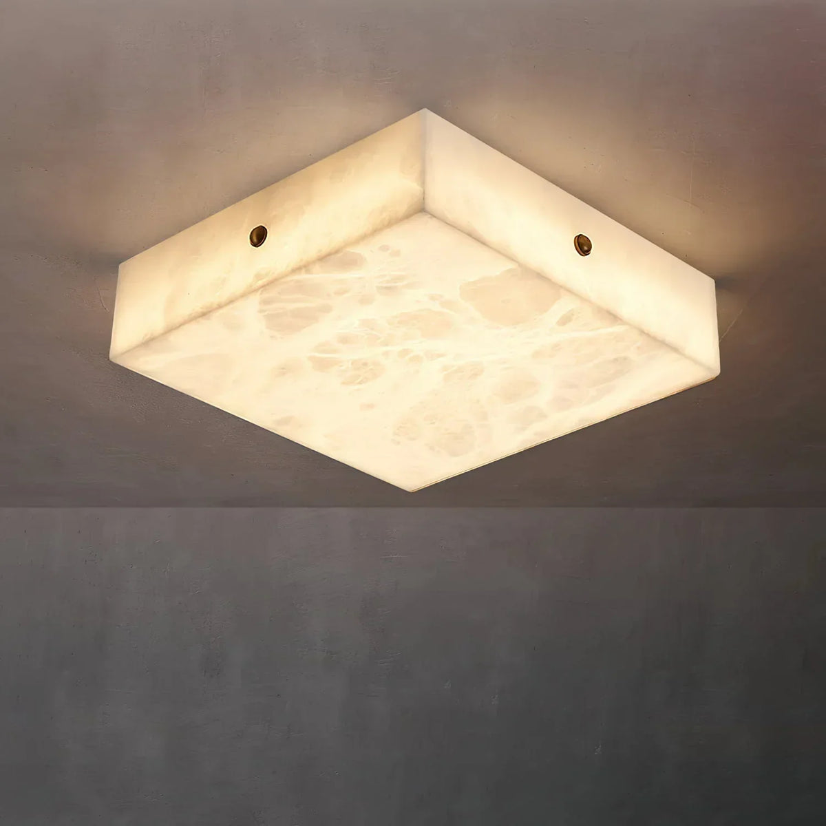 Alabaster Square Flushmount Ceiling Light – Alabaster detail 13