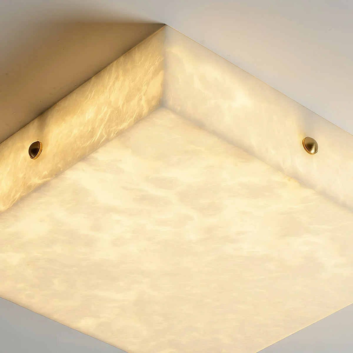 Alabaster Square Flushmount Ceiling Light – Alabaster detail 18