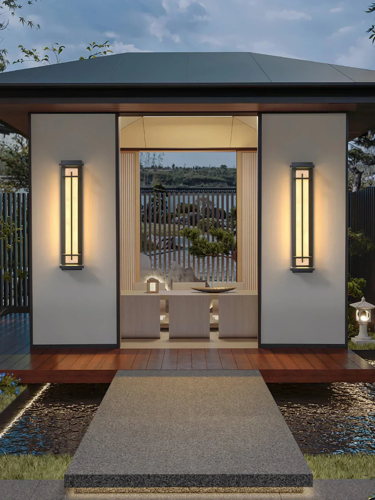 Imitation Alabaster Square Outdoor Wall Light – Alabaster detail 7