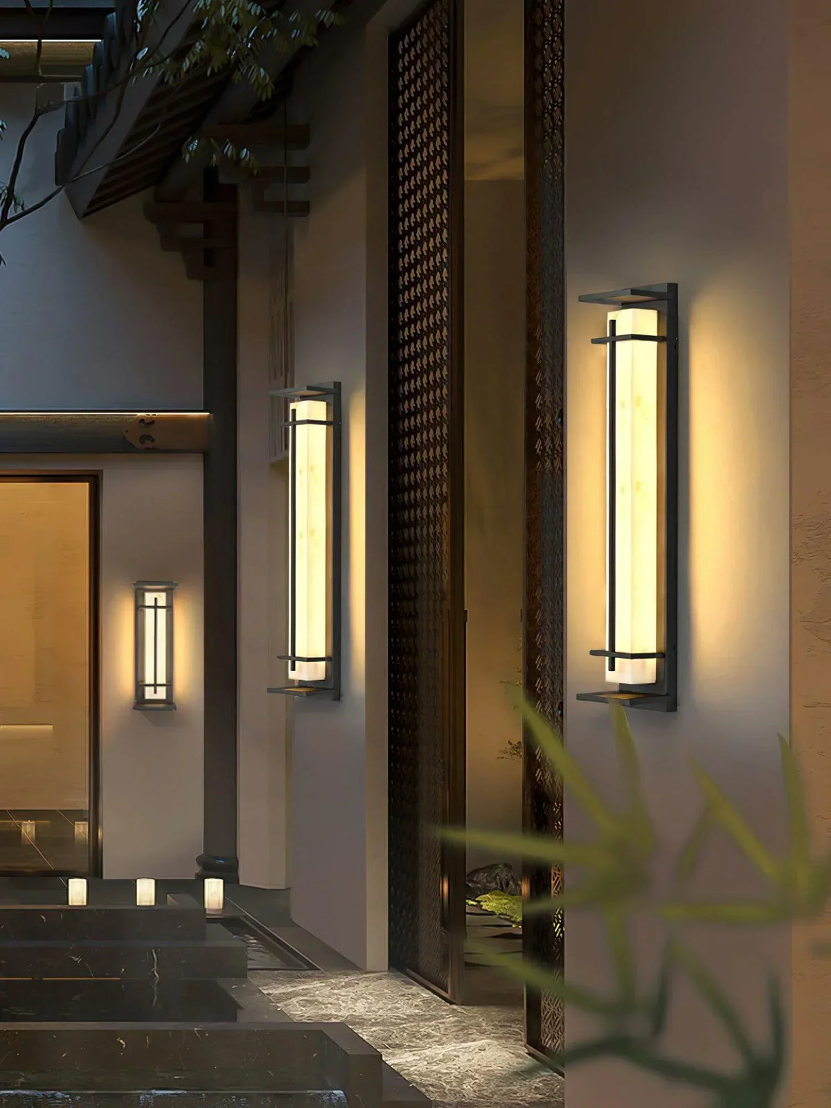 Imitation Alabaster Square Outdoor Wall Light – Alabaster detail 8