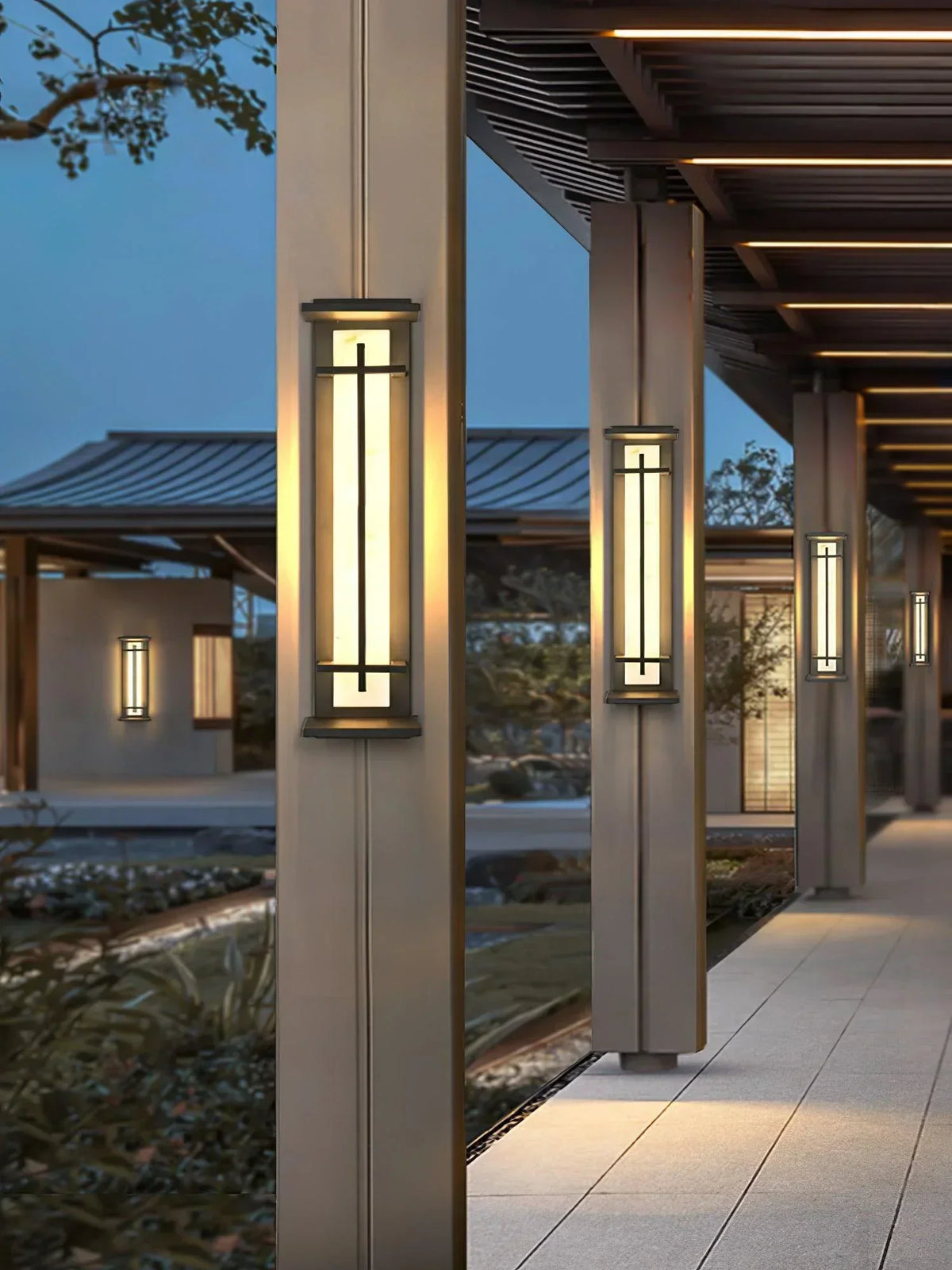 Imitation Alabaster Square Outdoor Wall Light – Alabaster detail 10
