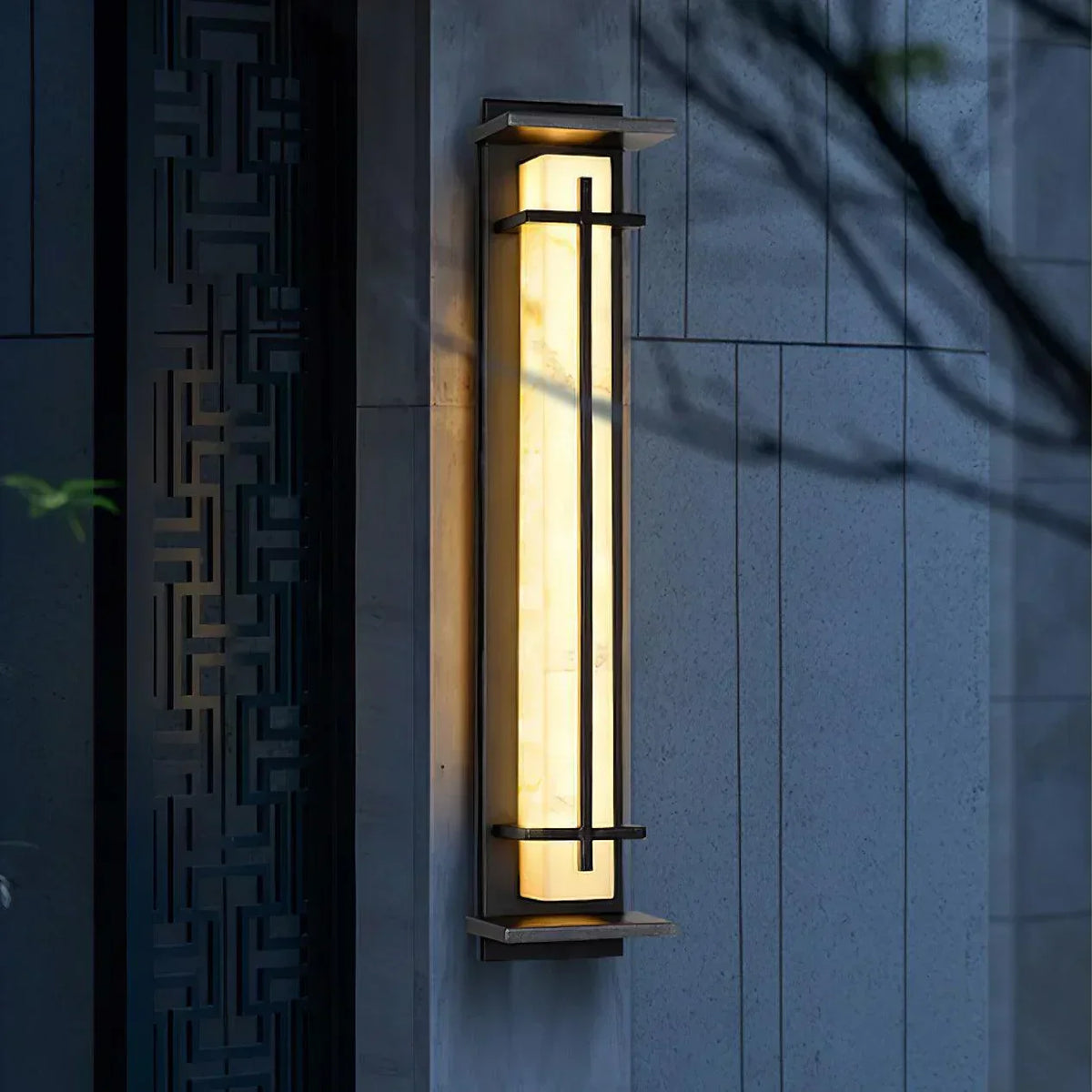 Imitation Alabaster Square Outdoor Wall Light – Alabaster detail 3