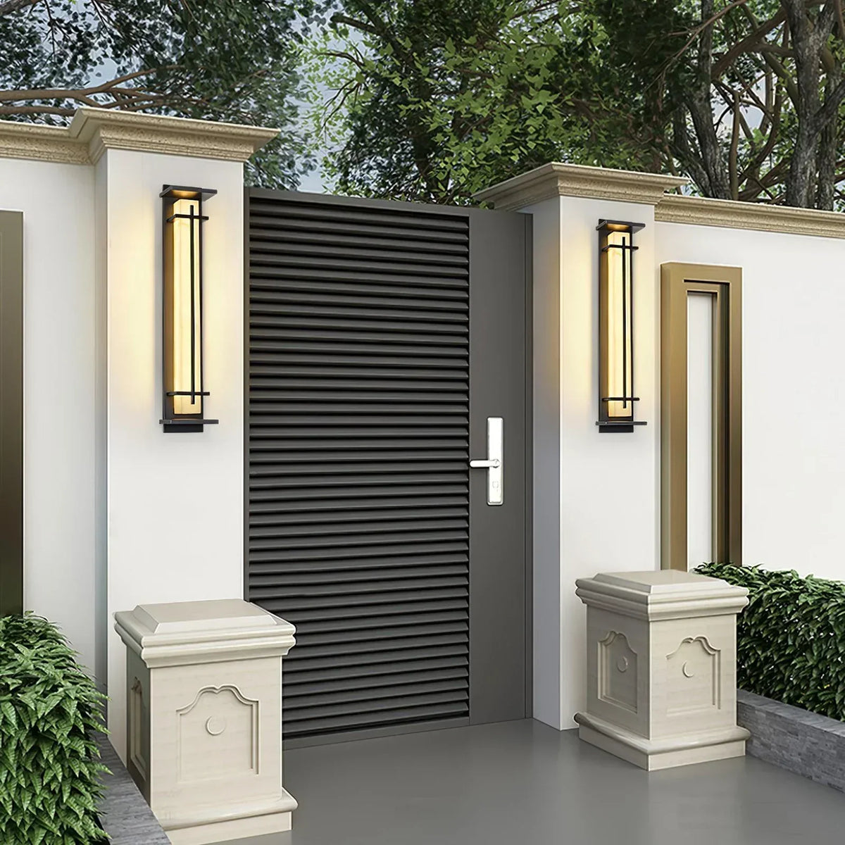Imitation Alabaster Square Outdoor Wall Light – Alabaster detail 4