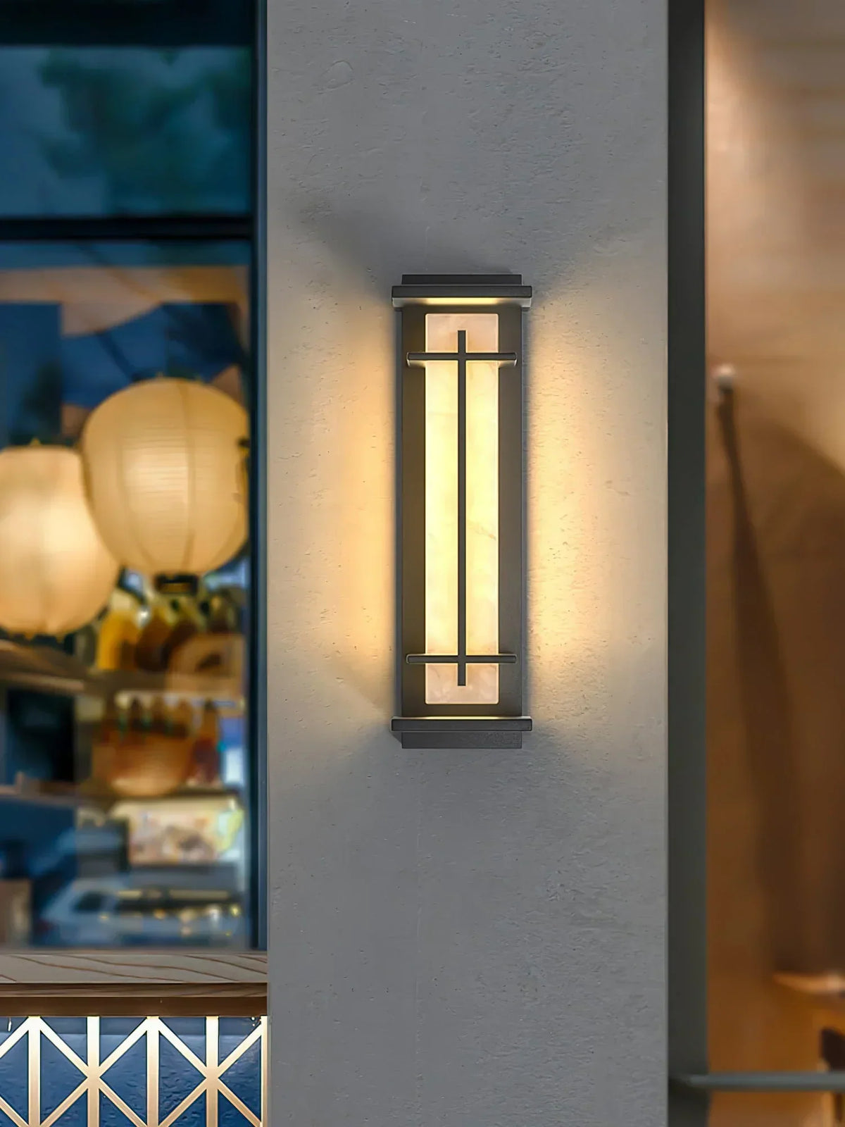 Imitation Alabaster Square Outdoor Wall Light – Alabaster detail 13