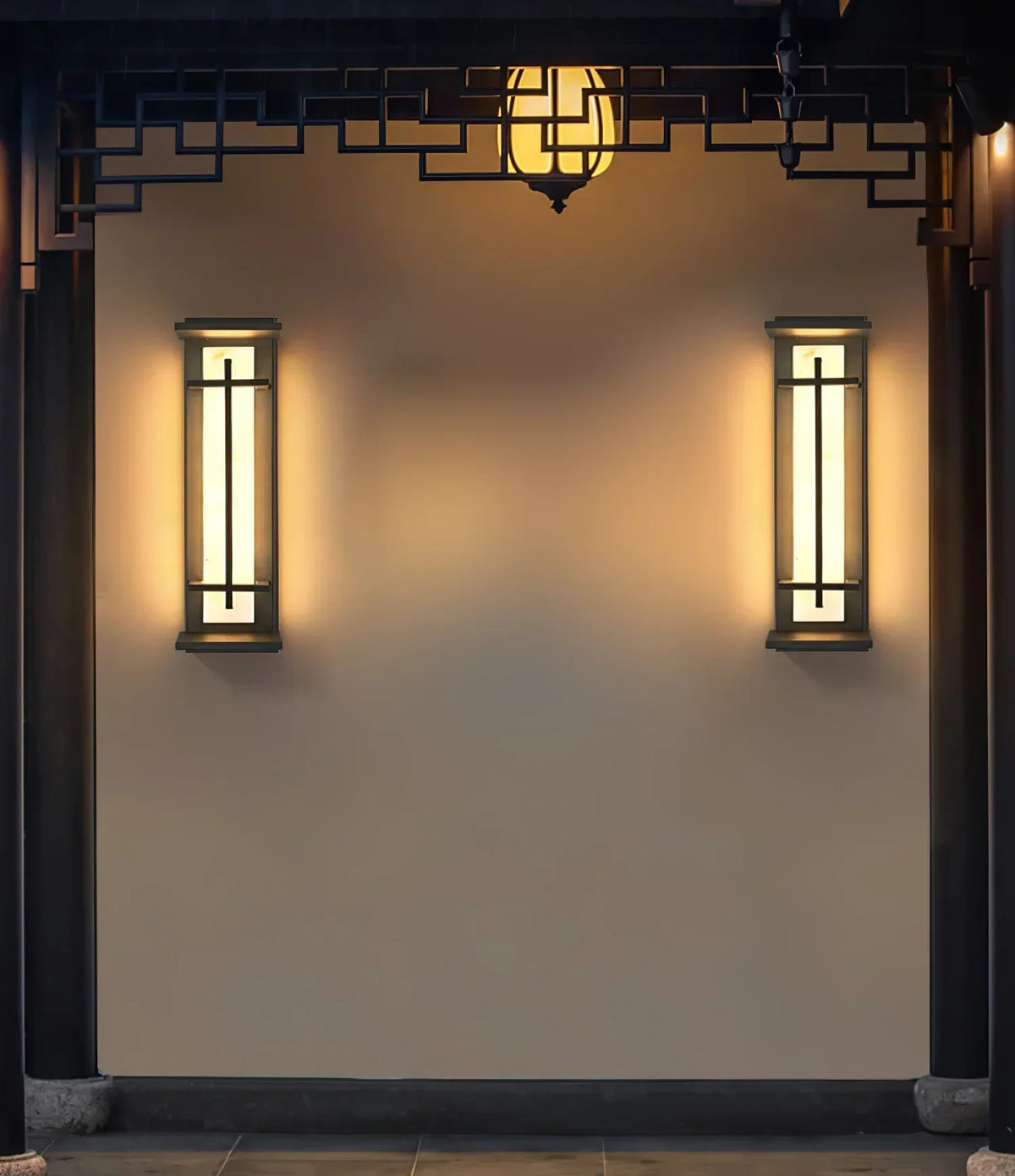 Imitation Alabaster Square Outdoor Wall Light – Alabaster detail 6
