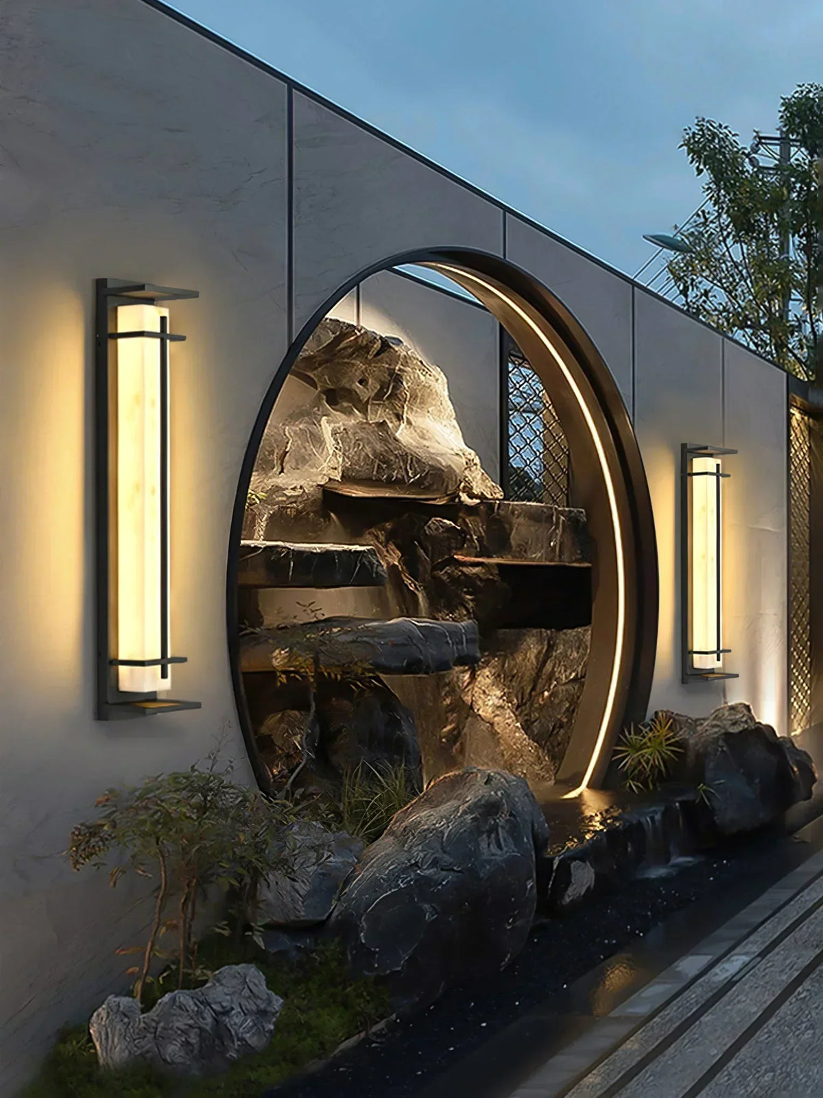 Imitation Alabaster Square Outdoor Wall Light – Alabaster detail 14