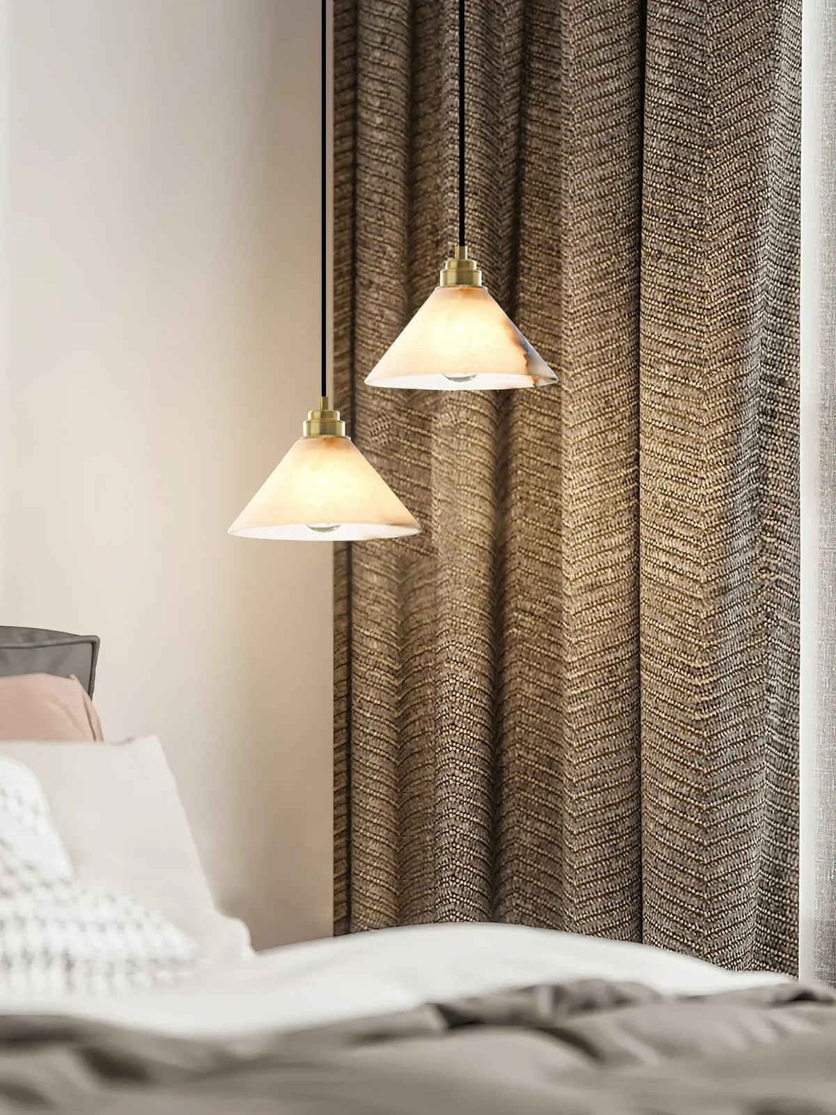 Alabaster Triangle Cone Pendant Light – Alabaster detail 7