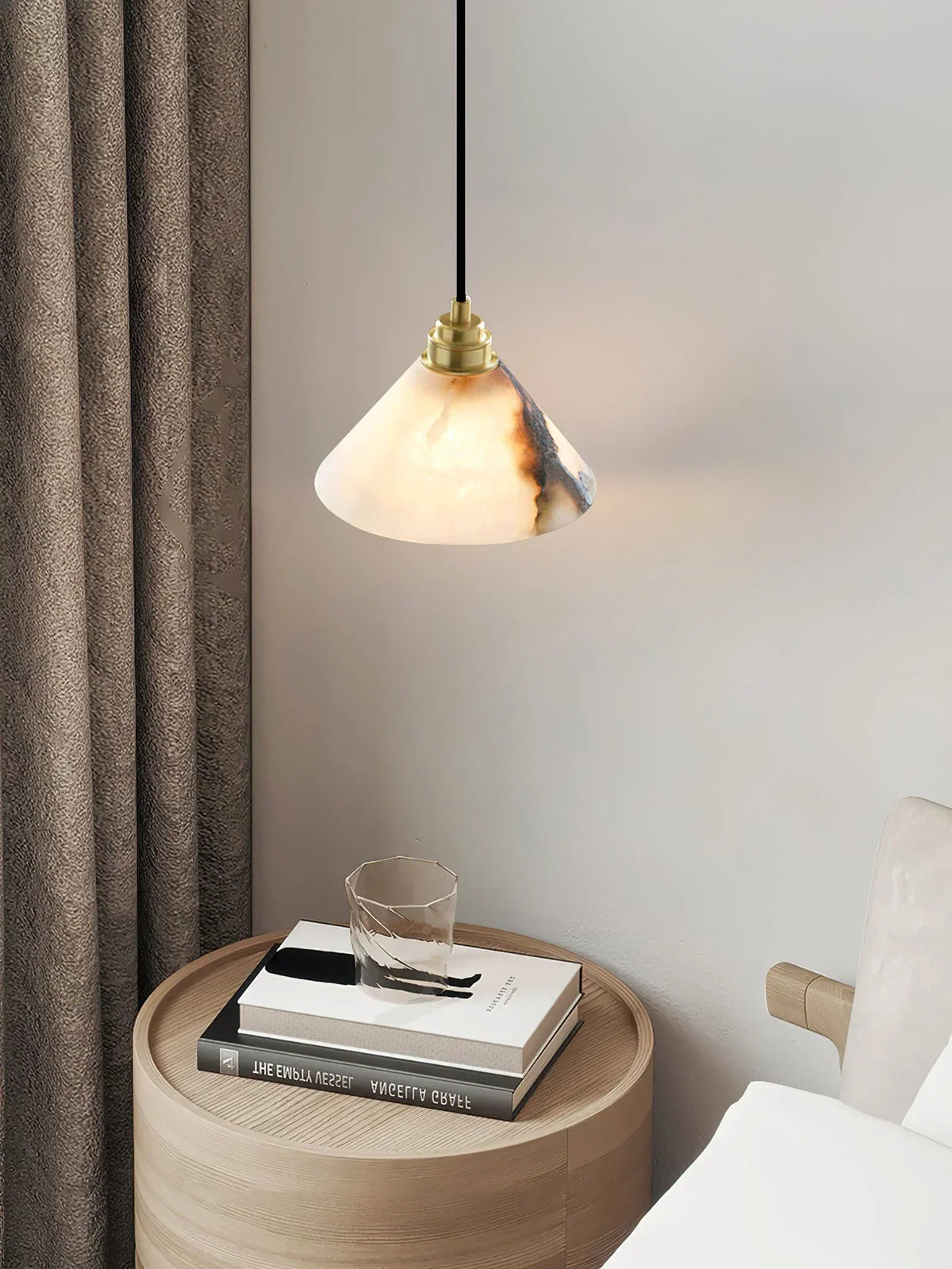Alabaster Triangle Cone Pendant Light – Alabaster detail 10
