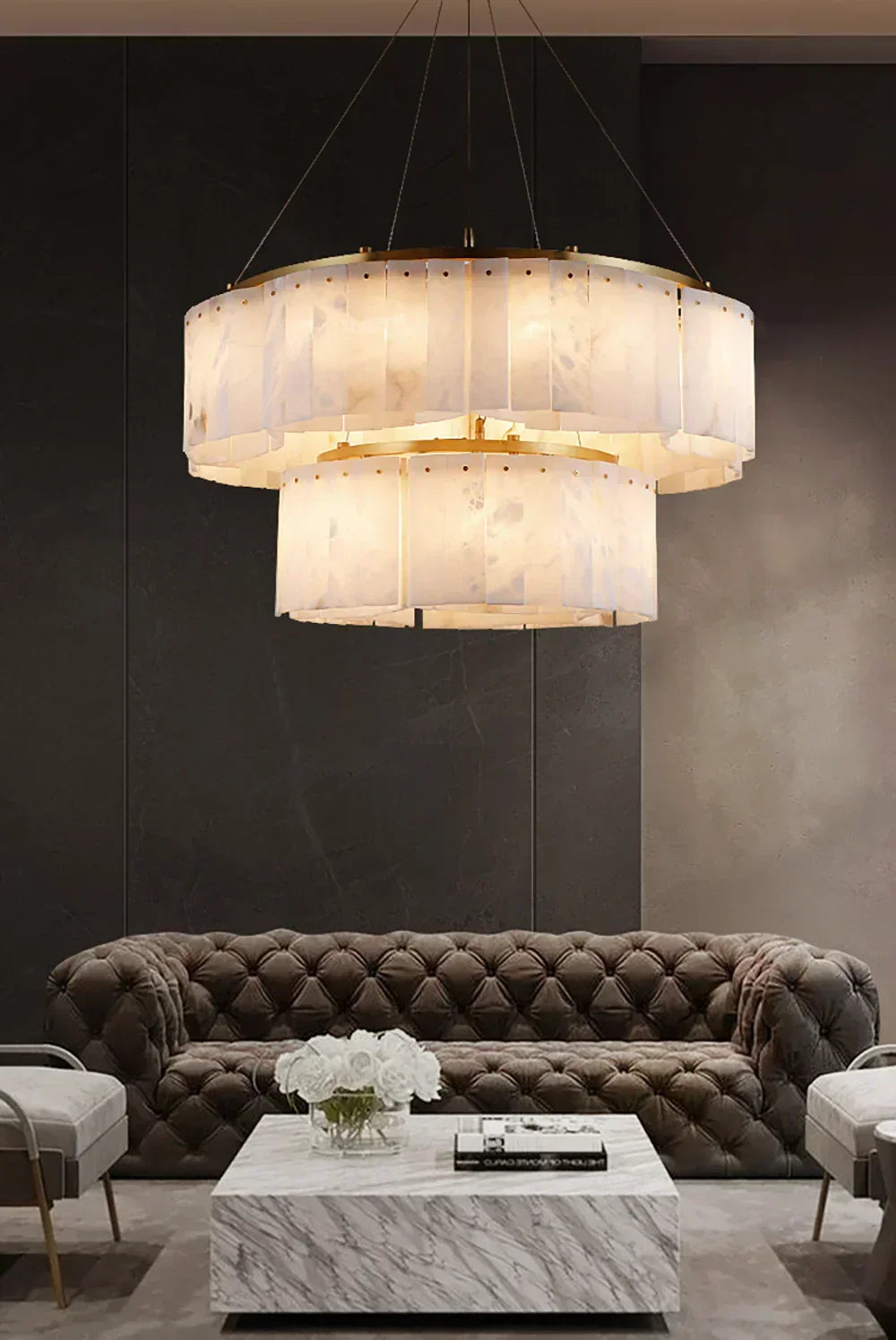 Alabaster Diamond Chandelier – Alabaster detail 8