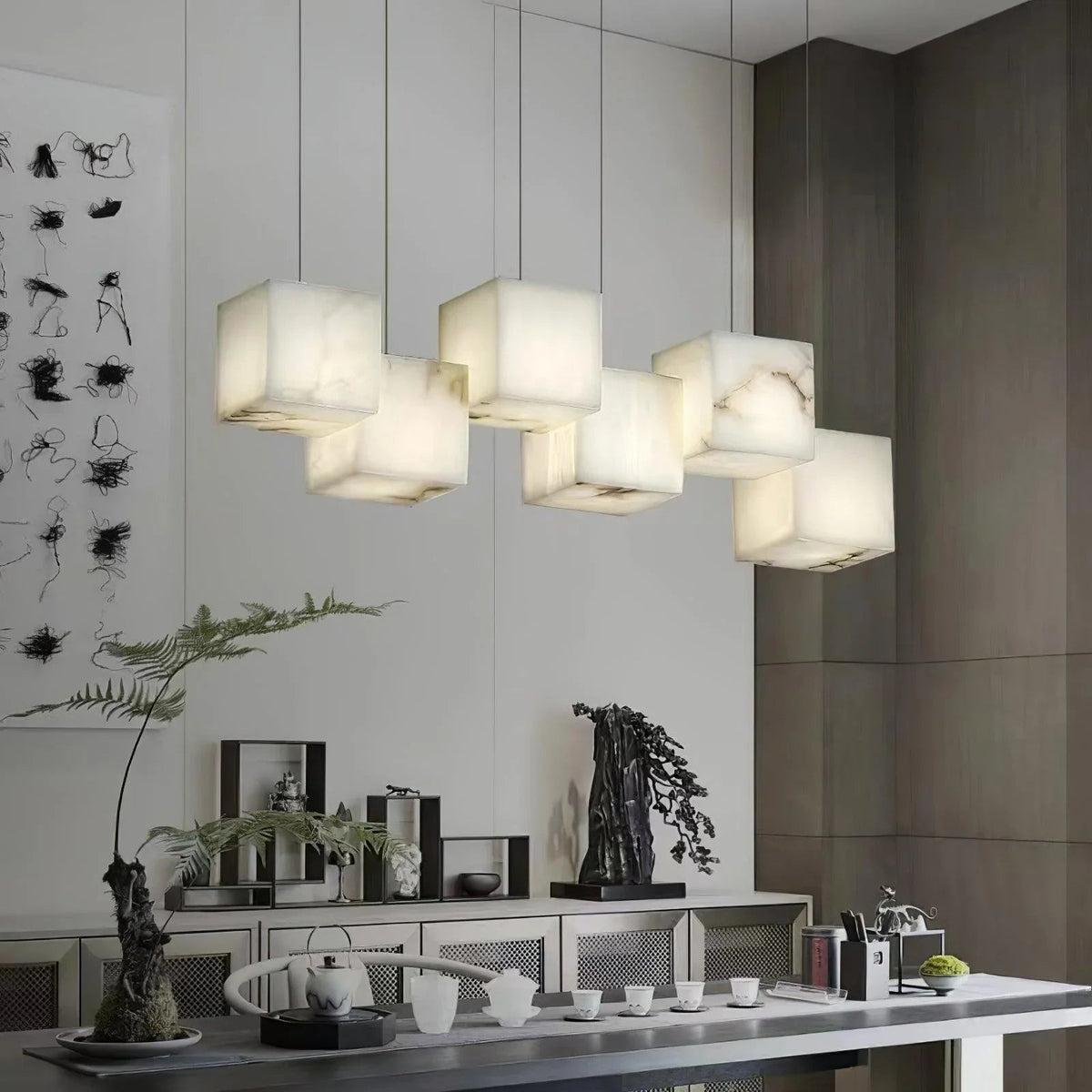 Alabaster Box Chandelier – Alabaster detail 10