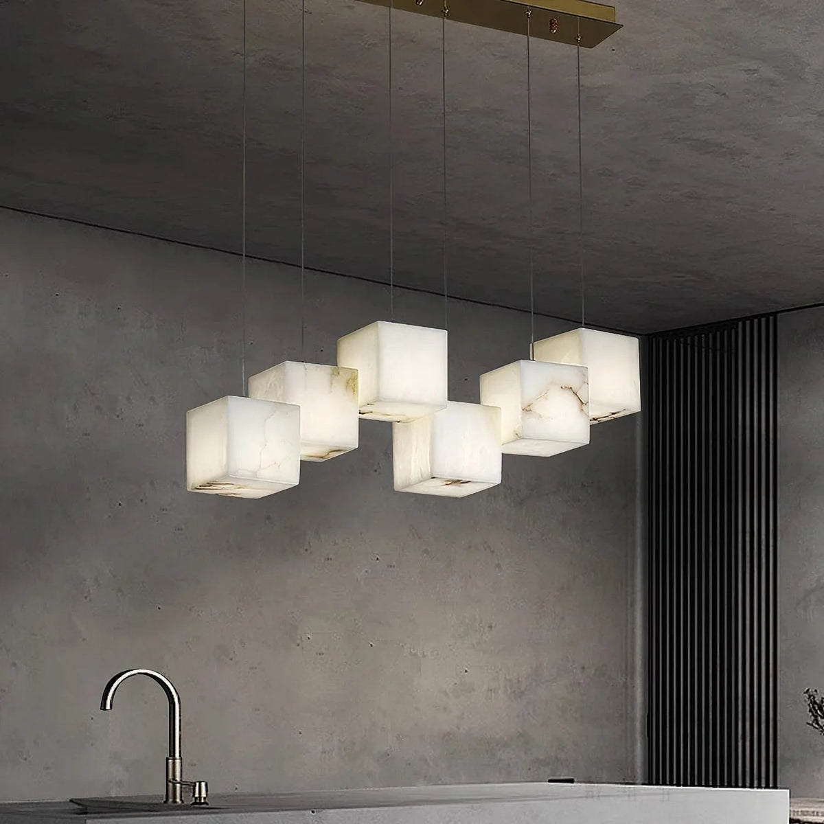 Alabaster Box Chandelier – Alabaster detail 19