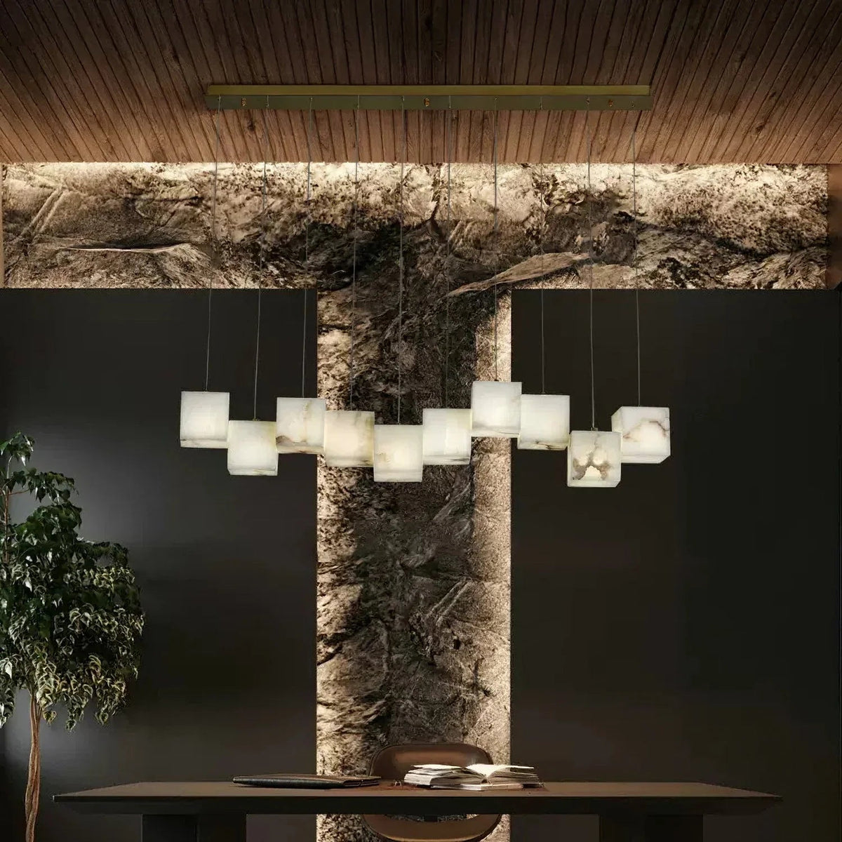 Alabaster Box Chandelier – Alabaster detail 7