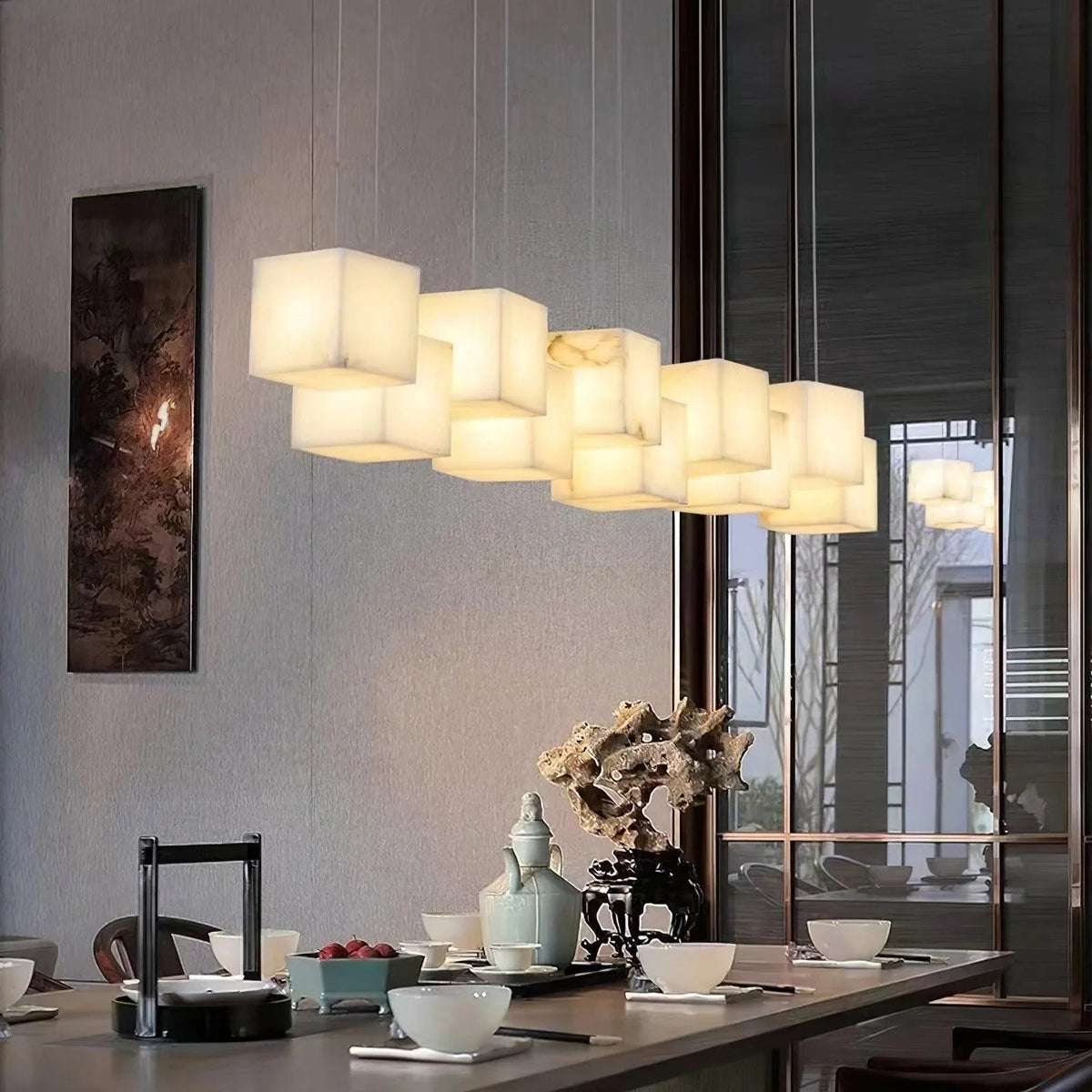 Alabaster Box Chandelier – Alabaster detail 5