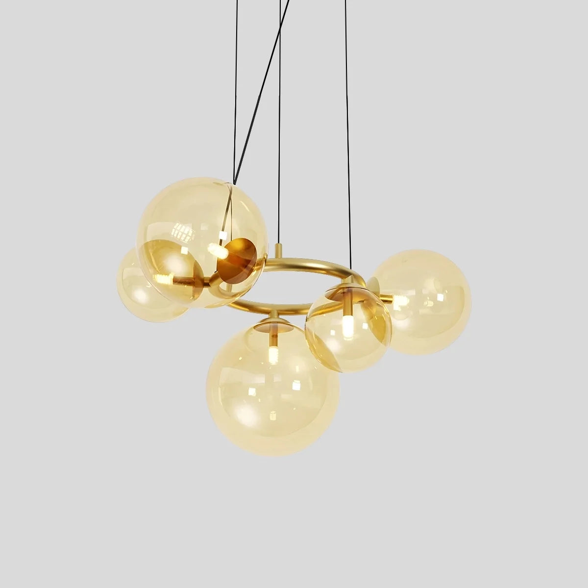 Luxurious Single-Tone Glass Spheres Chandelier – Glass detail 24