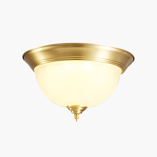 European Style Copper Glass Ceiling Lamp-D Crystal