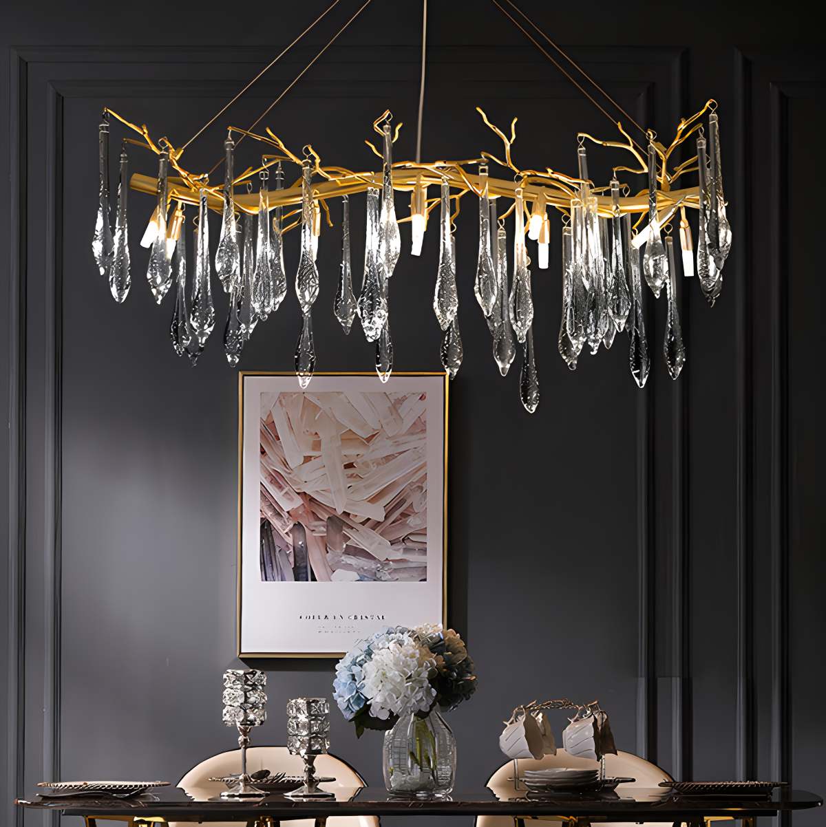 Branch Water Droplet Chandelier – detail 10