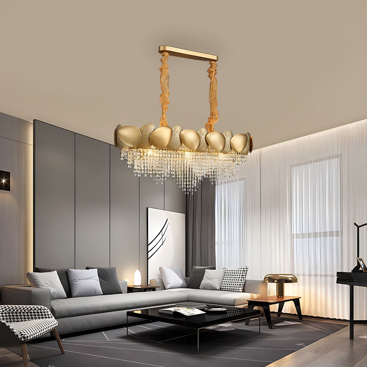Luxurious Crystal Golden Chandelier – Crystal detail 14