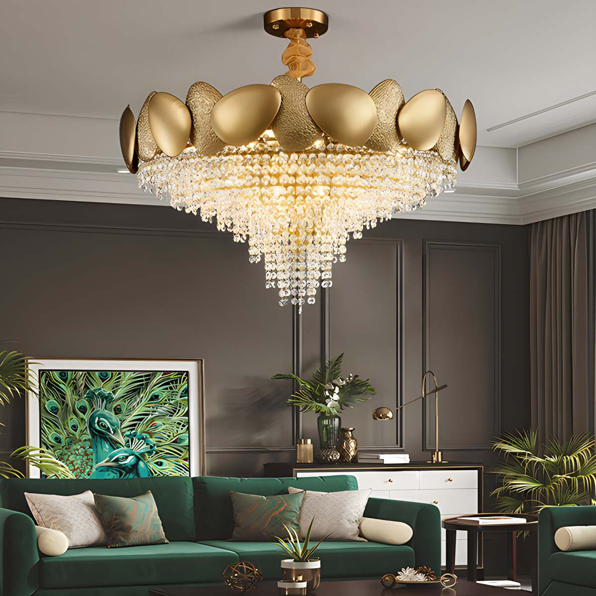 Luxurious Crystal Golden Chandelier – Crystal detail 8