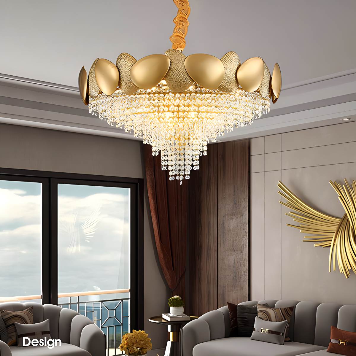 Luxurious Crystal Golden Chandelier – Crystal detail 9