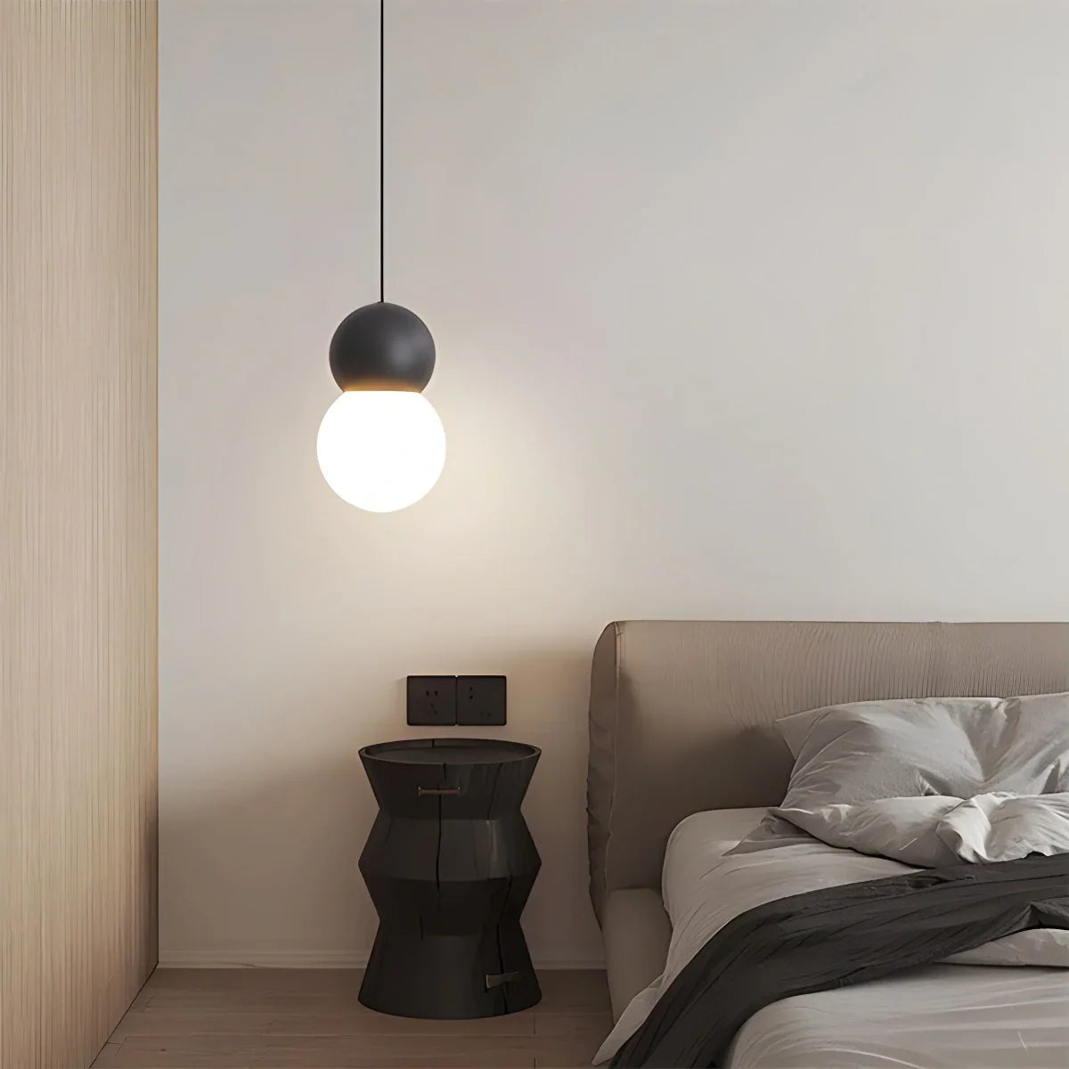 Cream Style Globe Pendant Light Small Bedside Lamp – detail 28