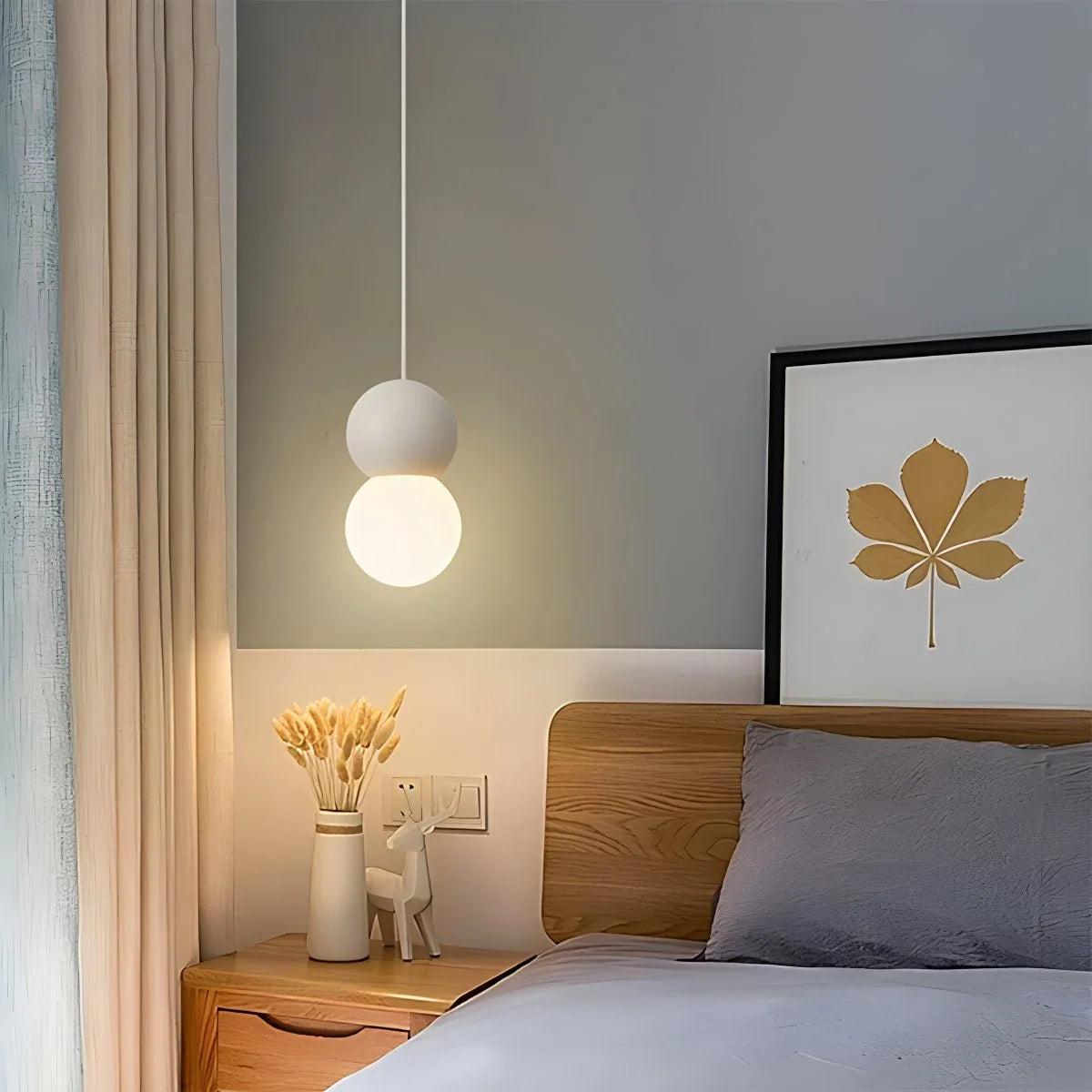 Cream Style Globe Pendant Light Small Bedside Lamp – detail 35