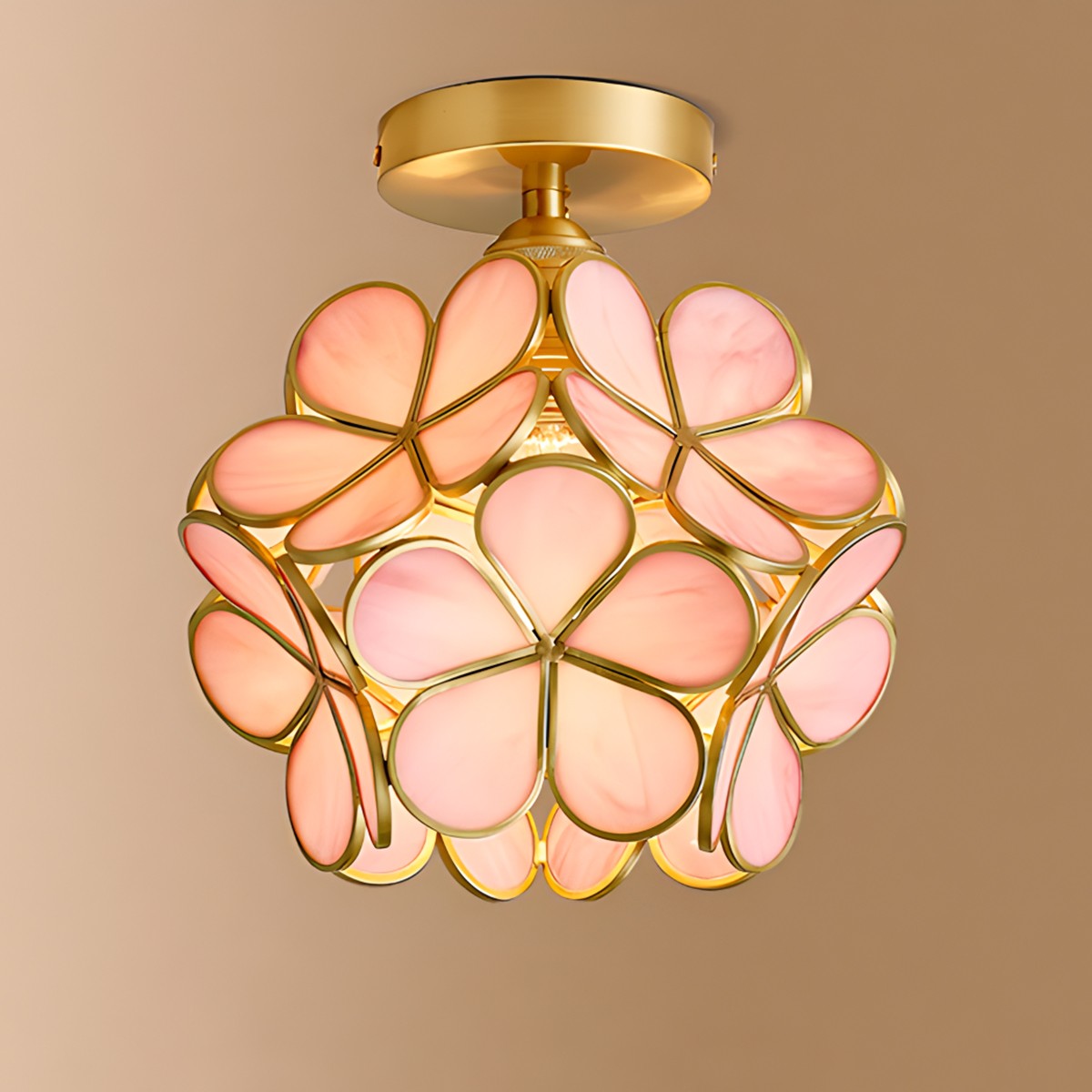 European Style Copper Glass Ceiling Lamp-E – Glass detail 17