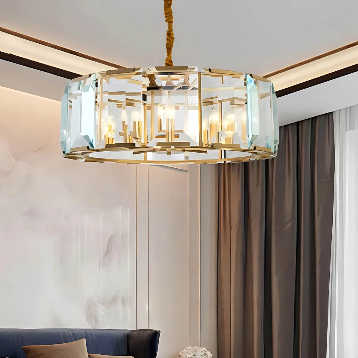 Circular Glass Chandelier for Dining Room – Glass detail 6