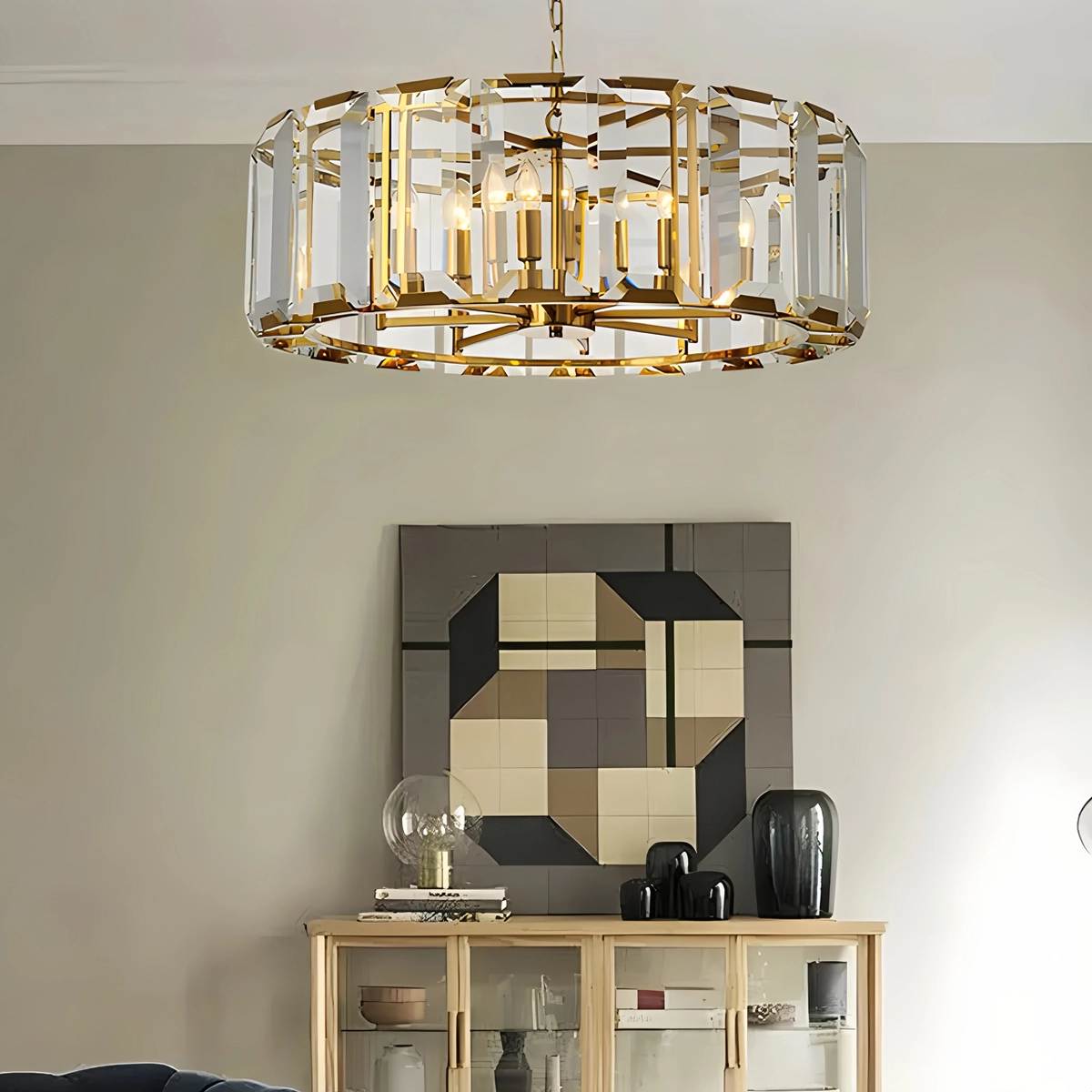 Circular Glass Chandelier for Dining Room – Glass detail 7