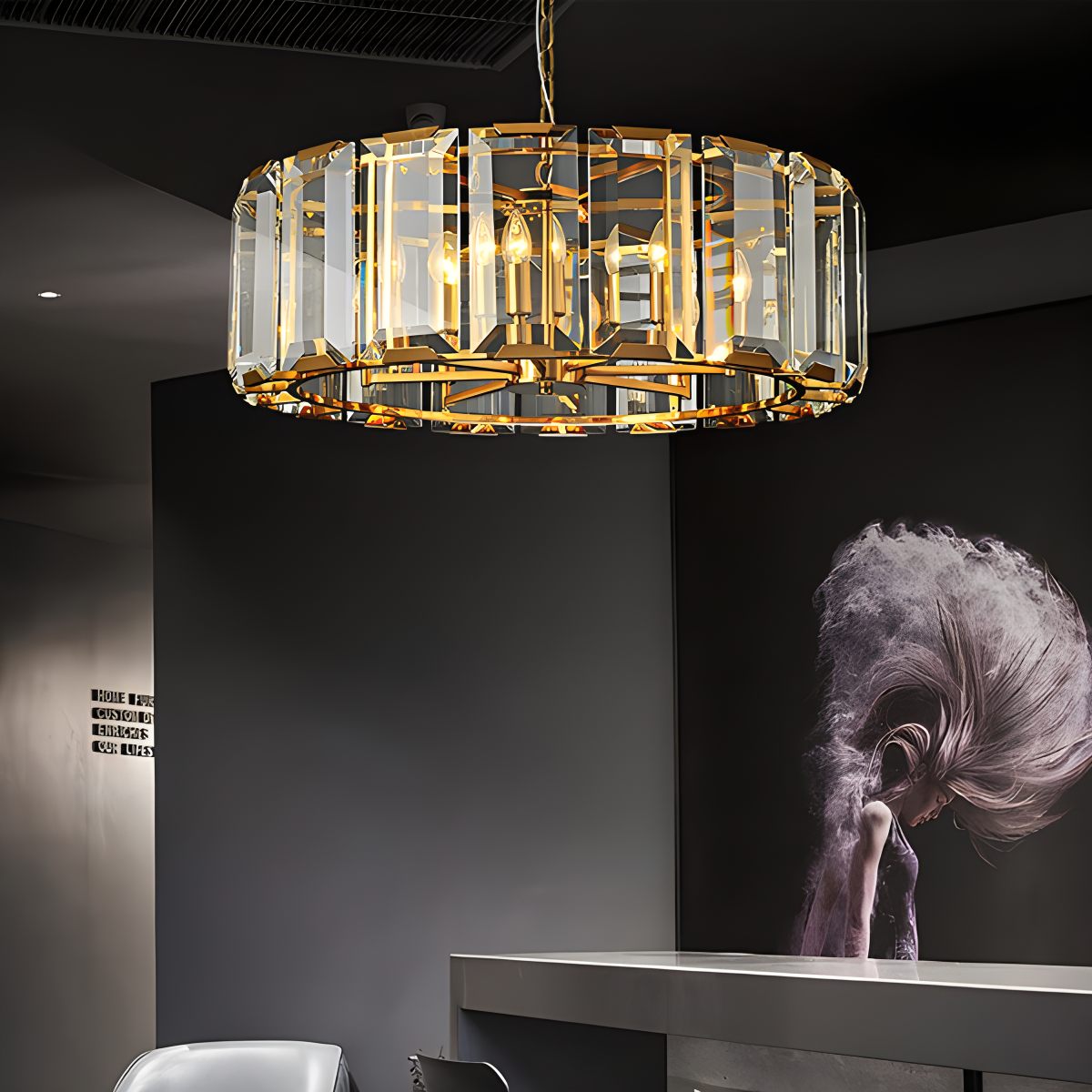 Circular Glass Chandelier for Dining Room – Glass detail 4