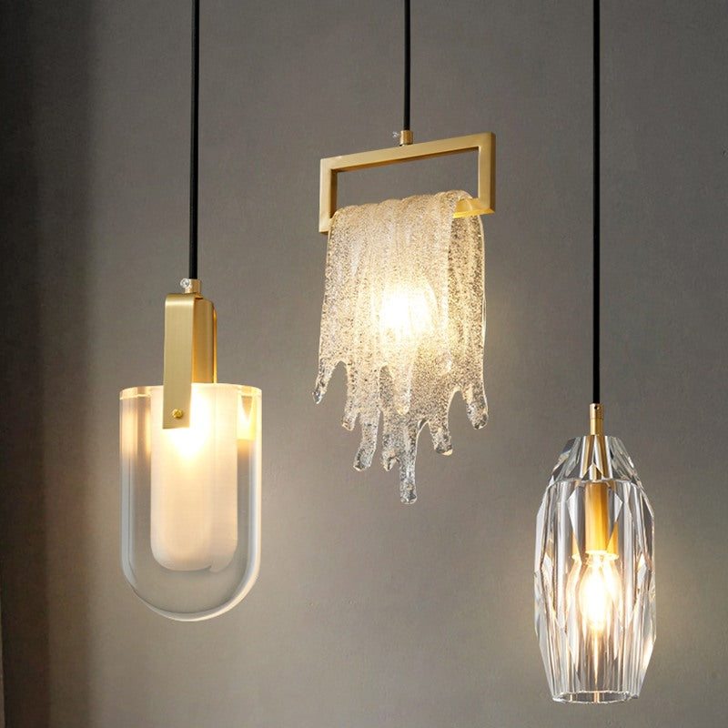 Copper Crystal Pendant Light Multiple Styles Available – Crystal detail 3