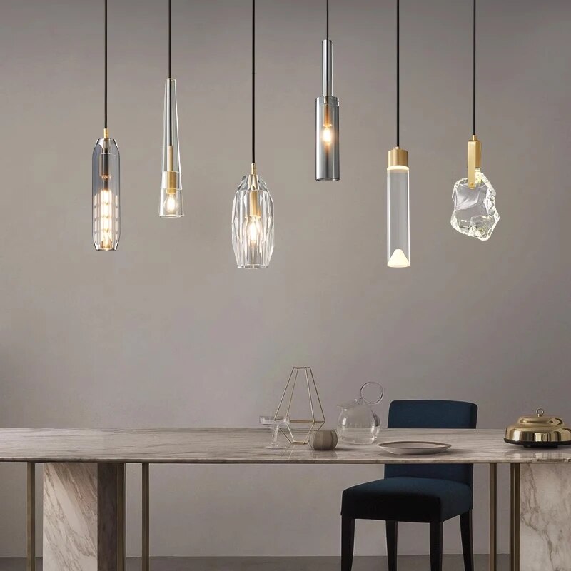 Copper Crystal Pendant Light Multiple Styles Available – Crystal detail 4