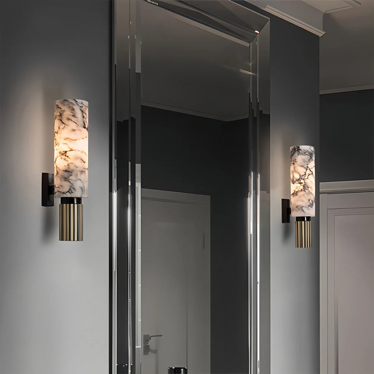 Creative Columnar Spanish Alabaster Decorative Wall Light – Alabaster detail 5