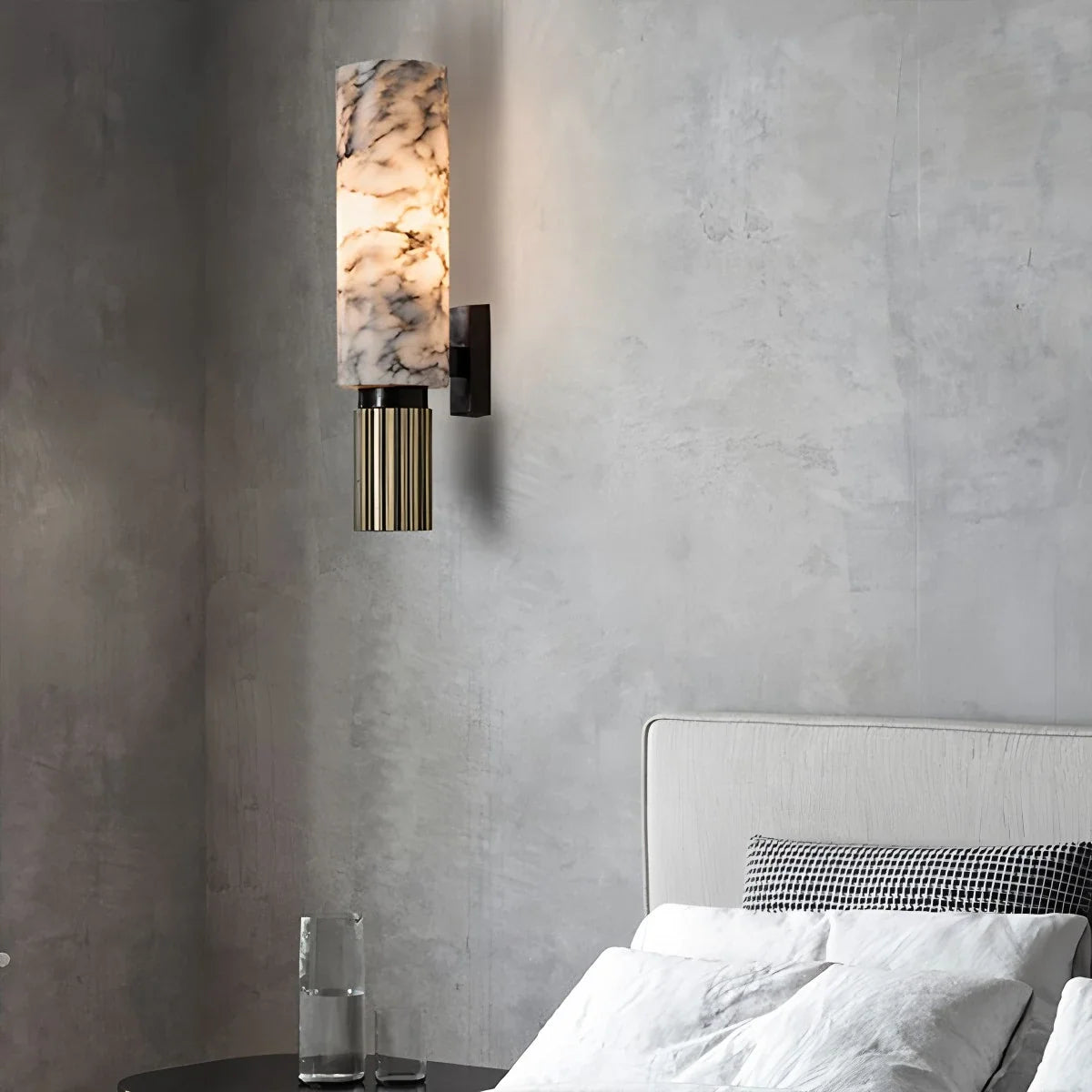 Creative Columnar Spanish Alabaster Decorative Wall Light – Alabaster detail 7