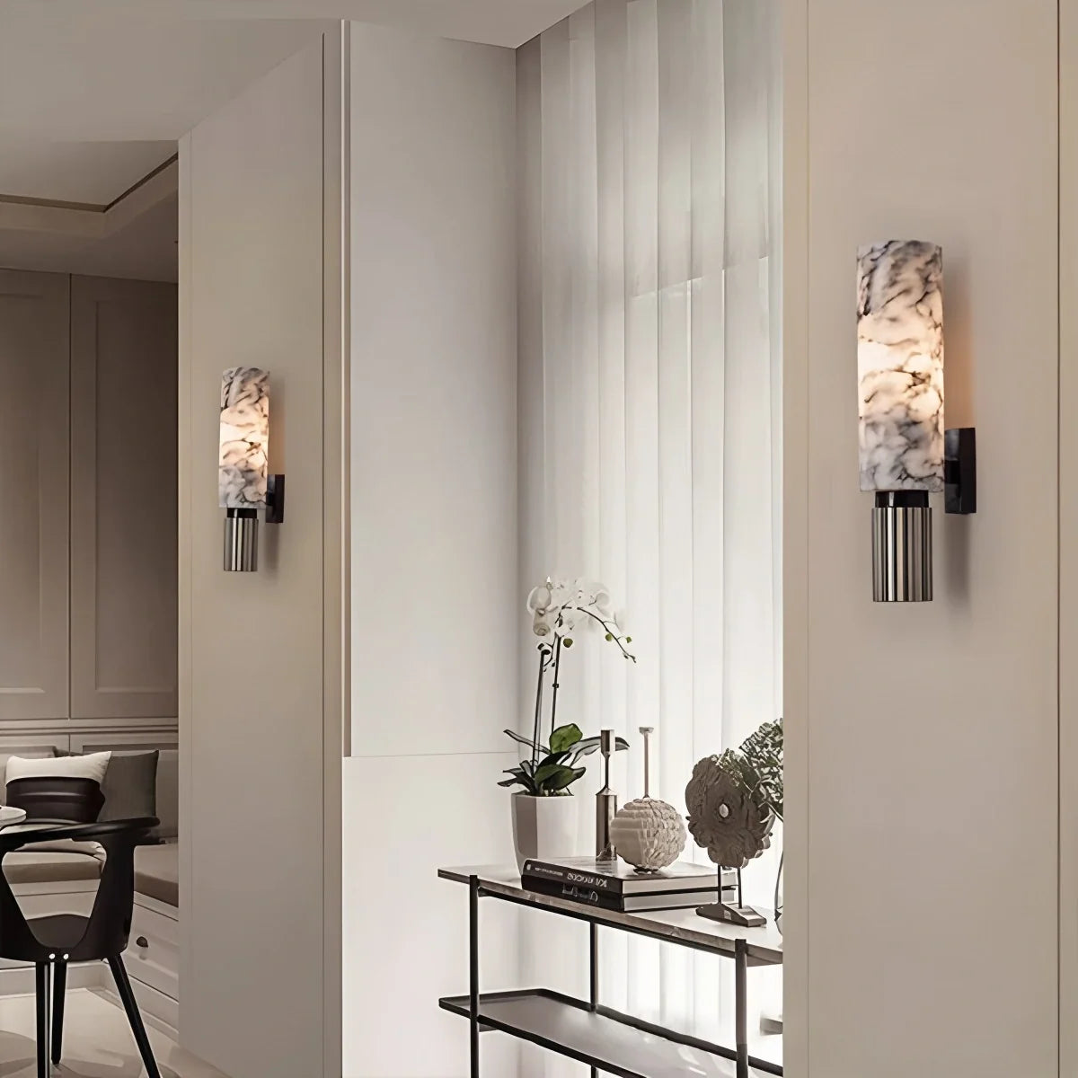 Creative Columnar Spanish Alabaster Decorative Wall Light – Alabaster detail 8