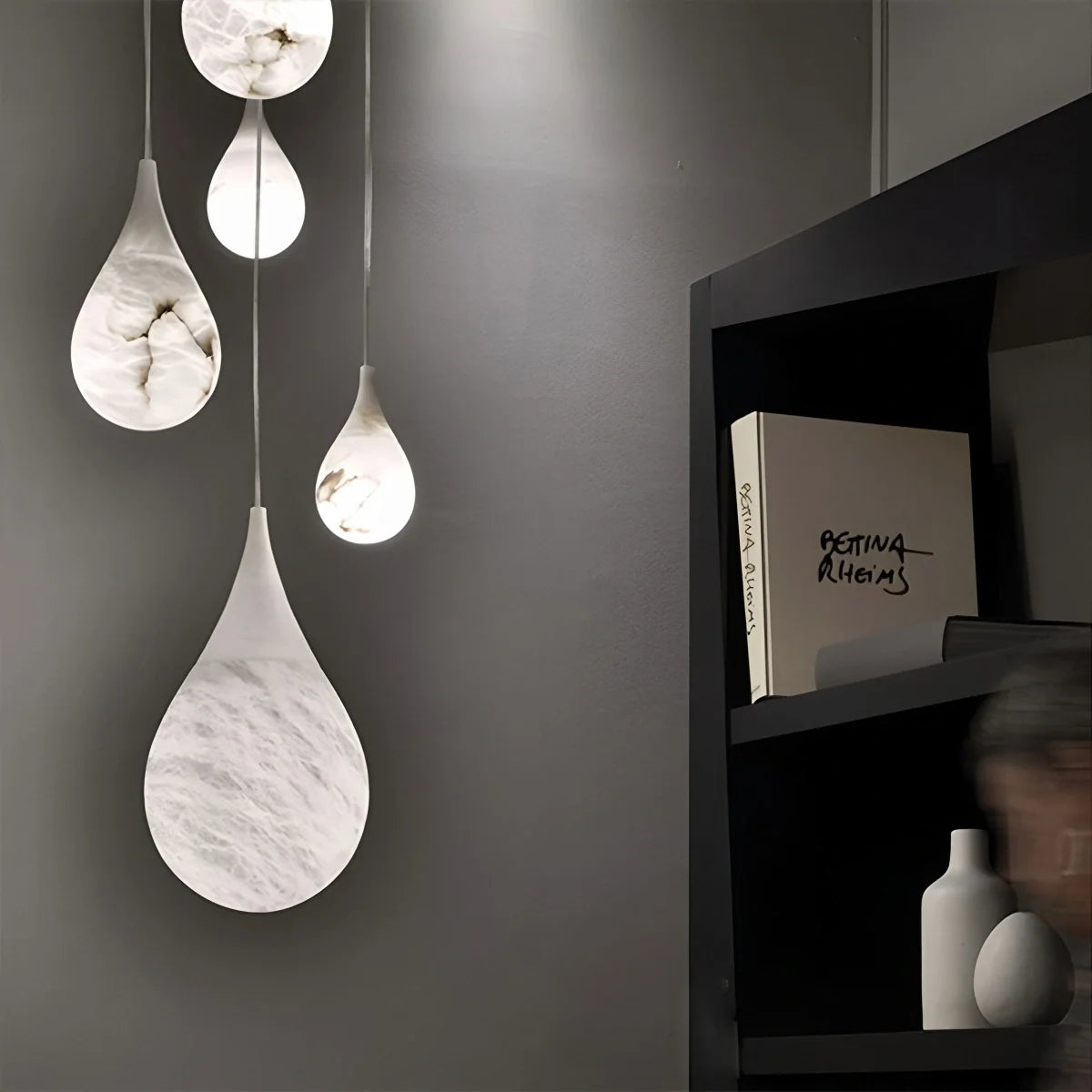 Creative Waterdrop Spanish Alabaster Pendant Light – Alabaster detail 6